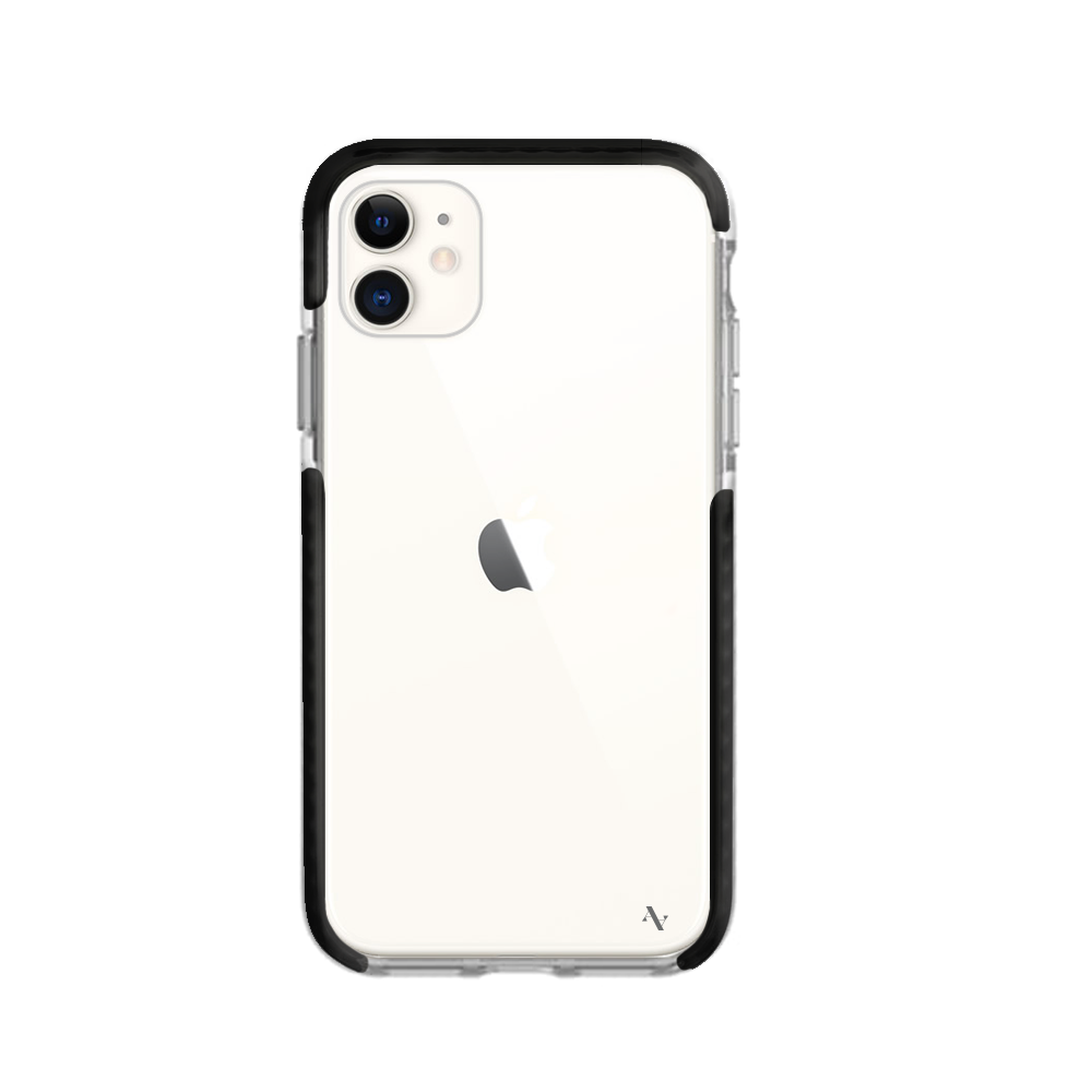 GOLF le MAAD Bump clear case for iPhone 11, showcasing a slim design with customizable options and impact-absorbing materials.