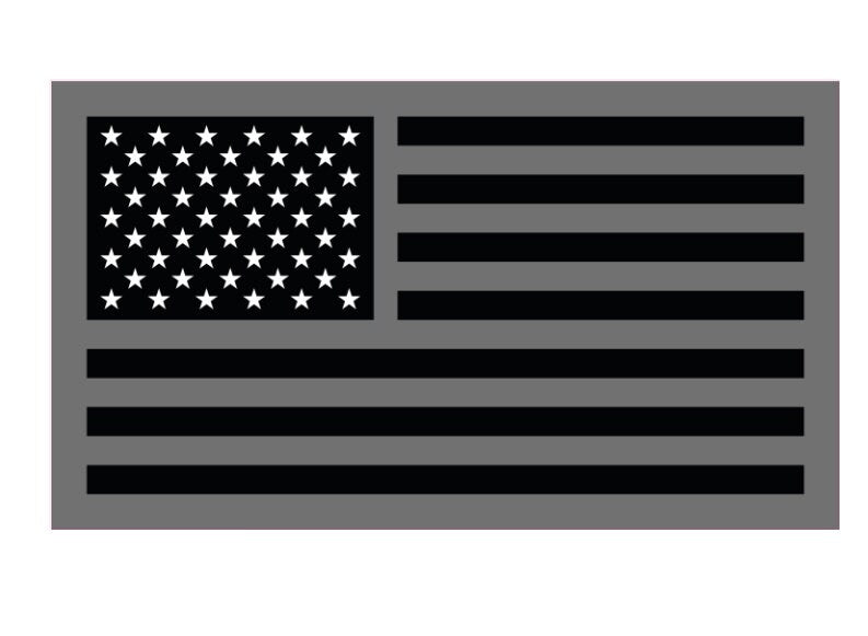 Grey US Flag Proud US Army Veteran Decal Sticker on a car, showcasing military pride.