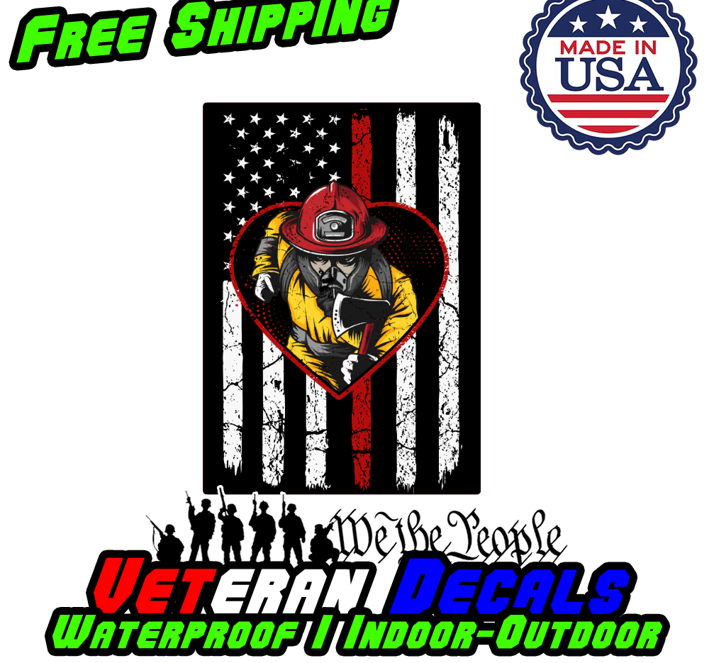 Heart Flag IAFF Vinyl Sticker on a white background, showcasing its vibrant colors and design.