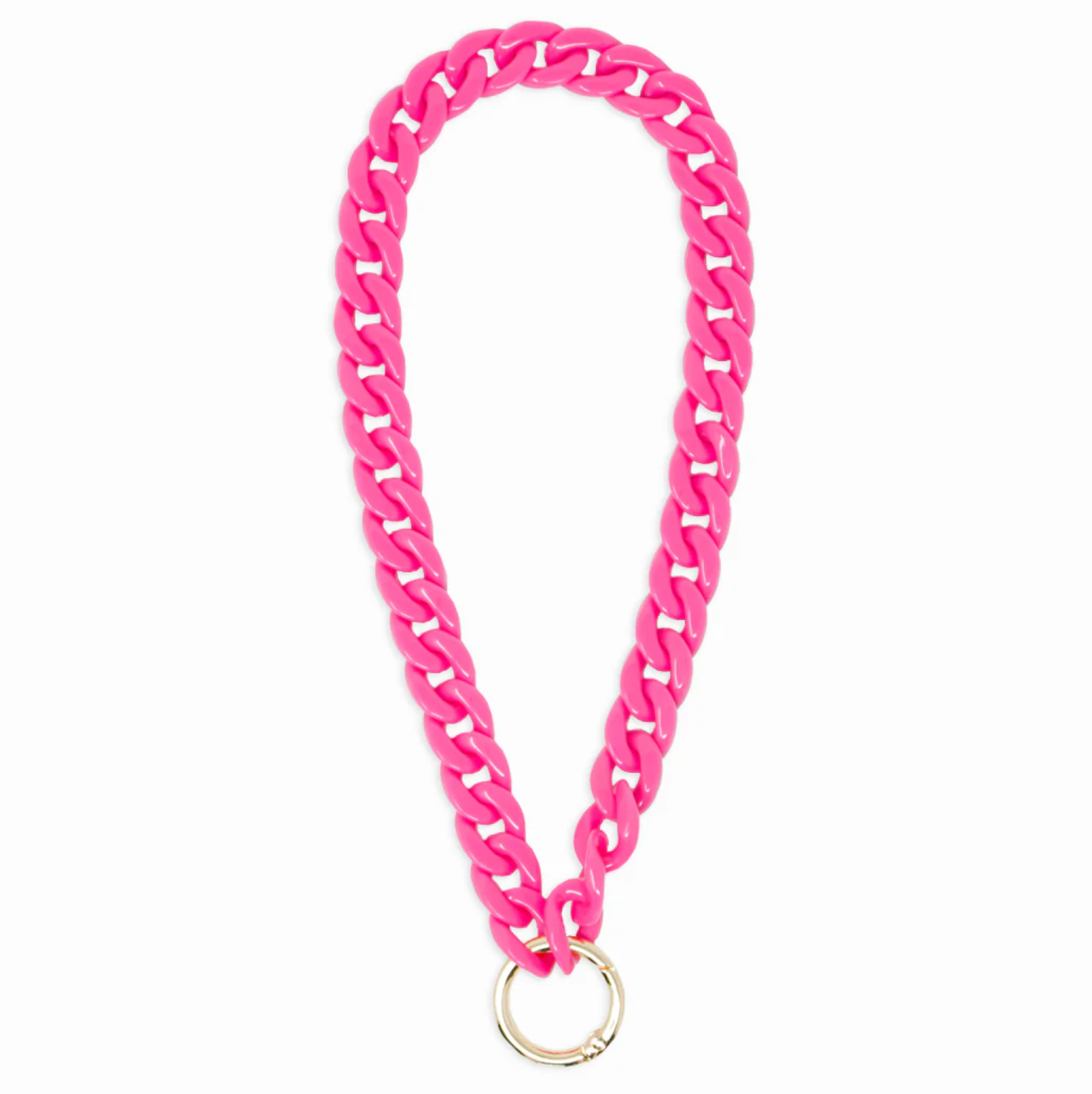 MAAD Full Wrapped Hot Pink and Black Bundle for iPhone 13 Pro Max featuring a vegan leather case and chunky acrylic phone strap.