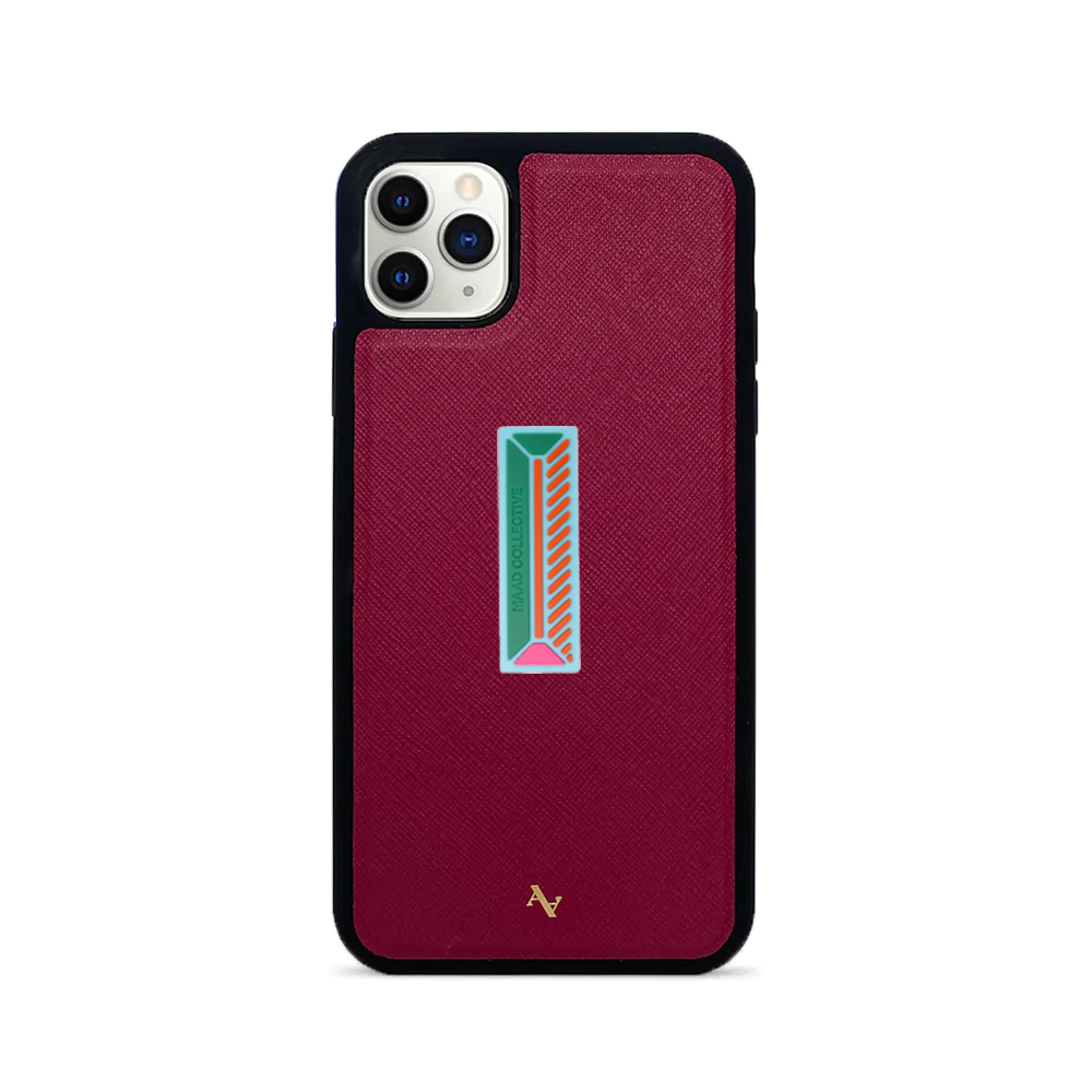 MAAD Stickers Alphabet in red for iPhone 11 Pro Max, showcasing customizable letters for personalization.