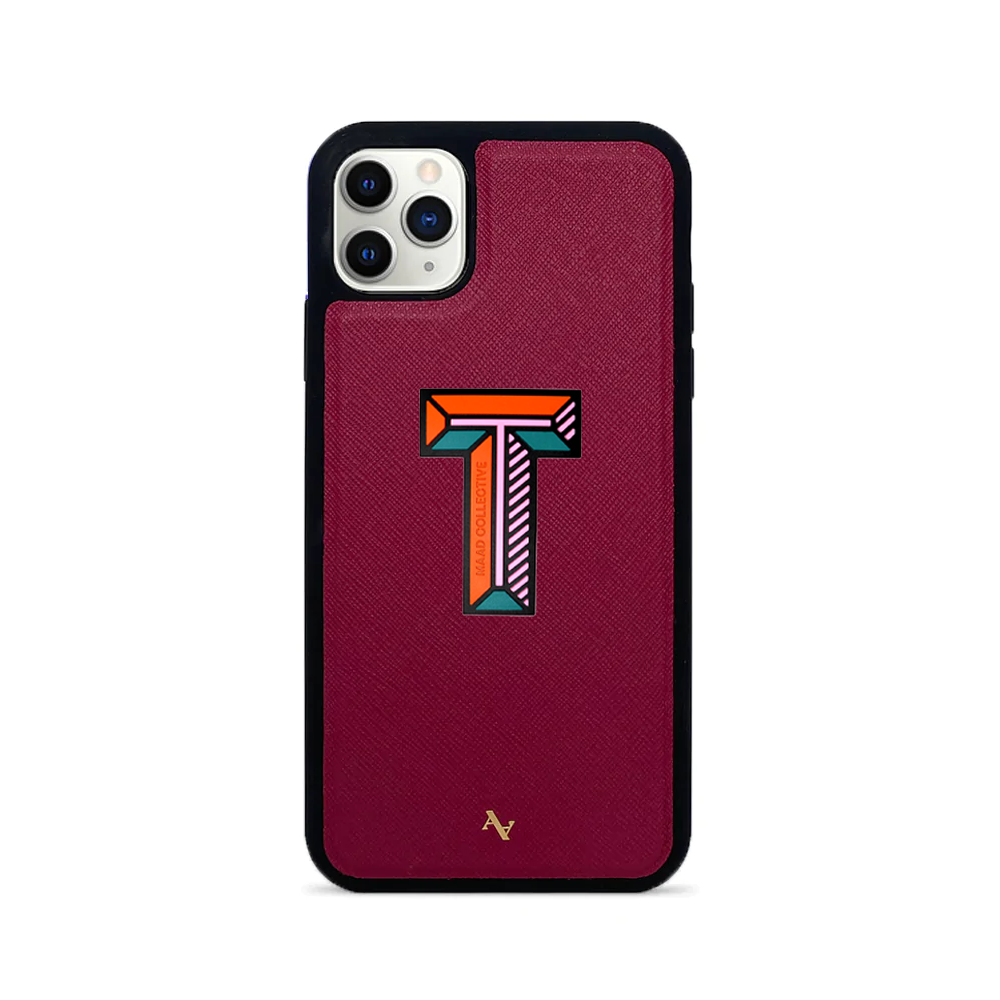 MAAD Stickers Alphabet in red for iPhone 11 Pro Max, showcasing customizable letters for personalization.