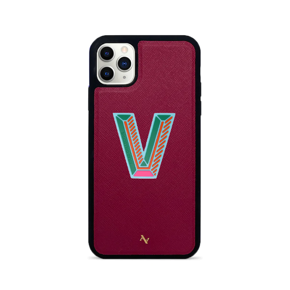 MAAD Stickers Alphabet in red for iPhone 11 Pro Max, showcasing customizable letters for personalization.