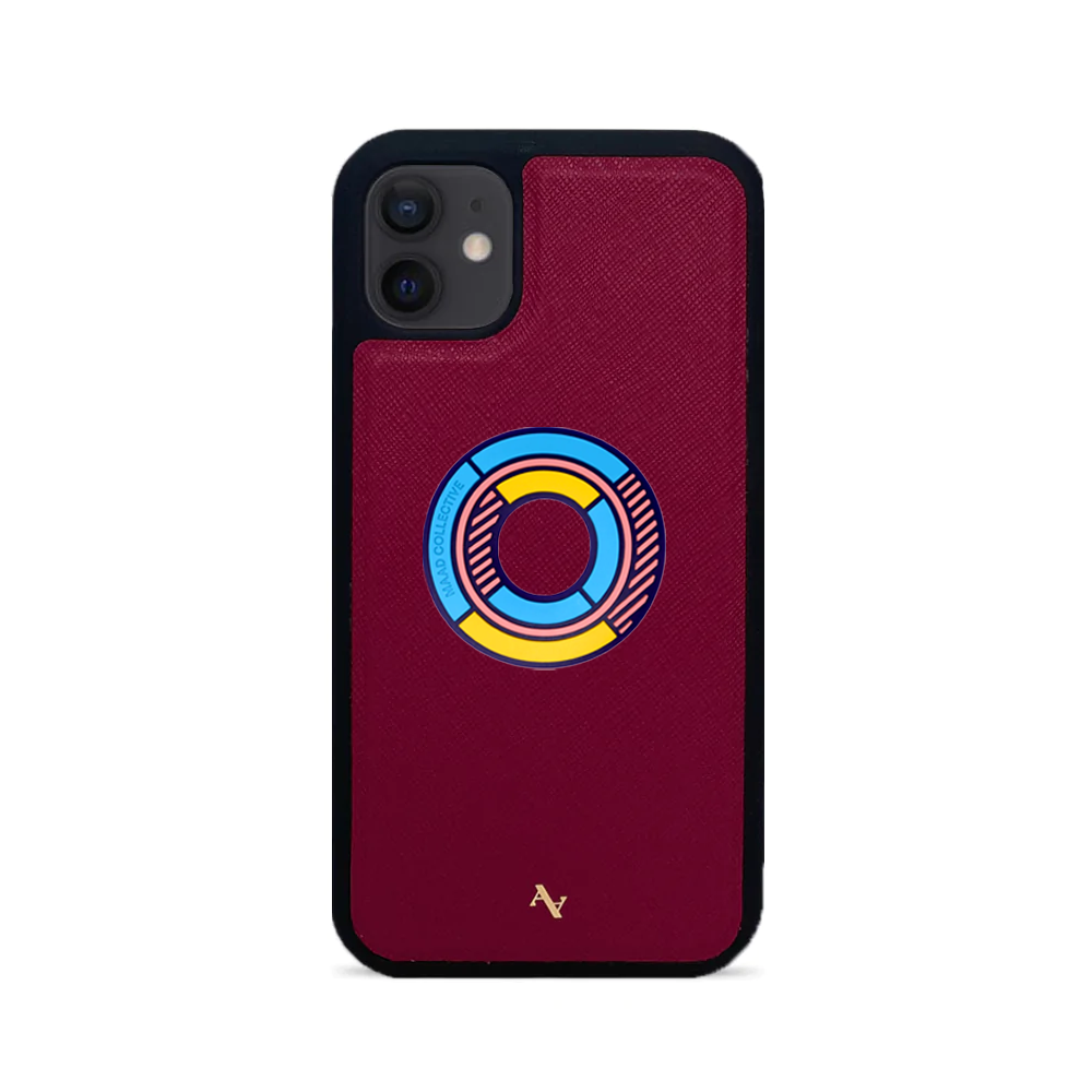 MAAD Stickers Alphabet for iPhone 12 Mini in vibrant red, showcasing customizable letters on a sleek phone case.