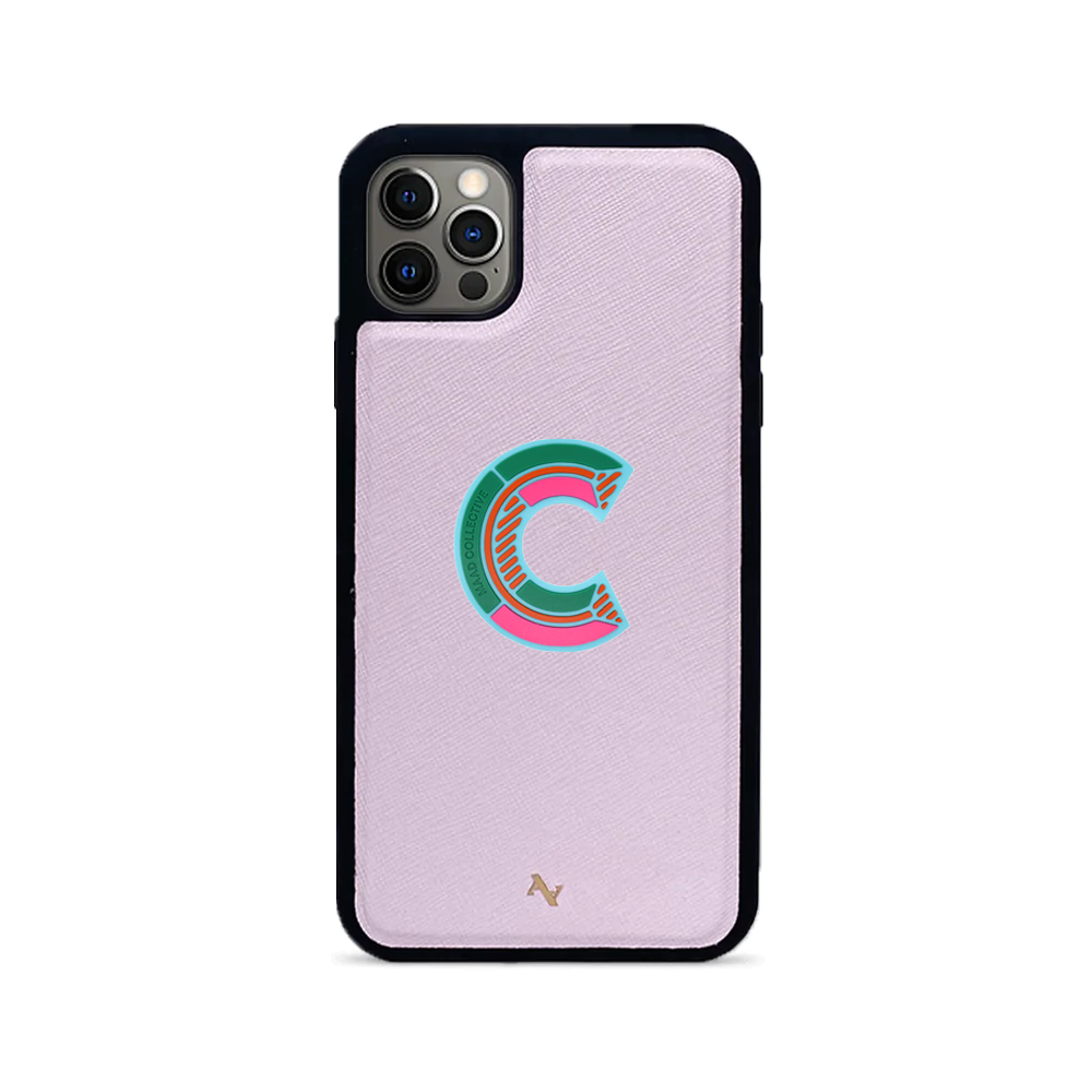 MAAD Stickers Alphabet for iPhone 12 Pro Max in blush color, showcasing customizable letters and designs.