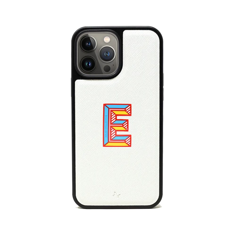 MAAD Stickers Alphabet for iPhone 14 Pro Max in white, showcasing customizable letters for personalization.