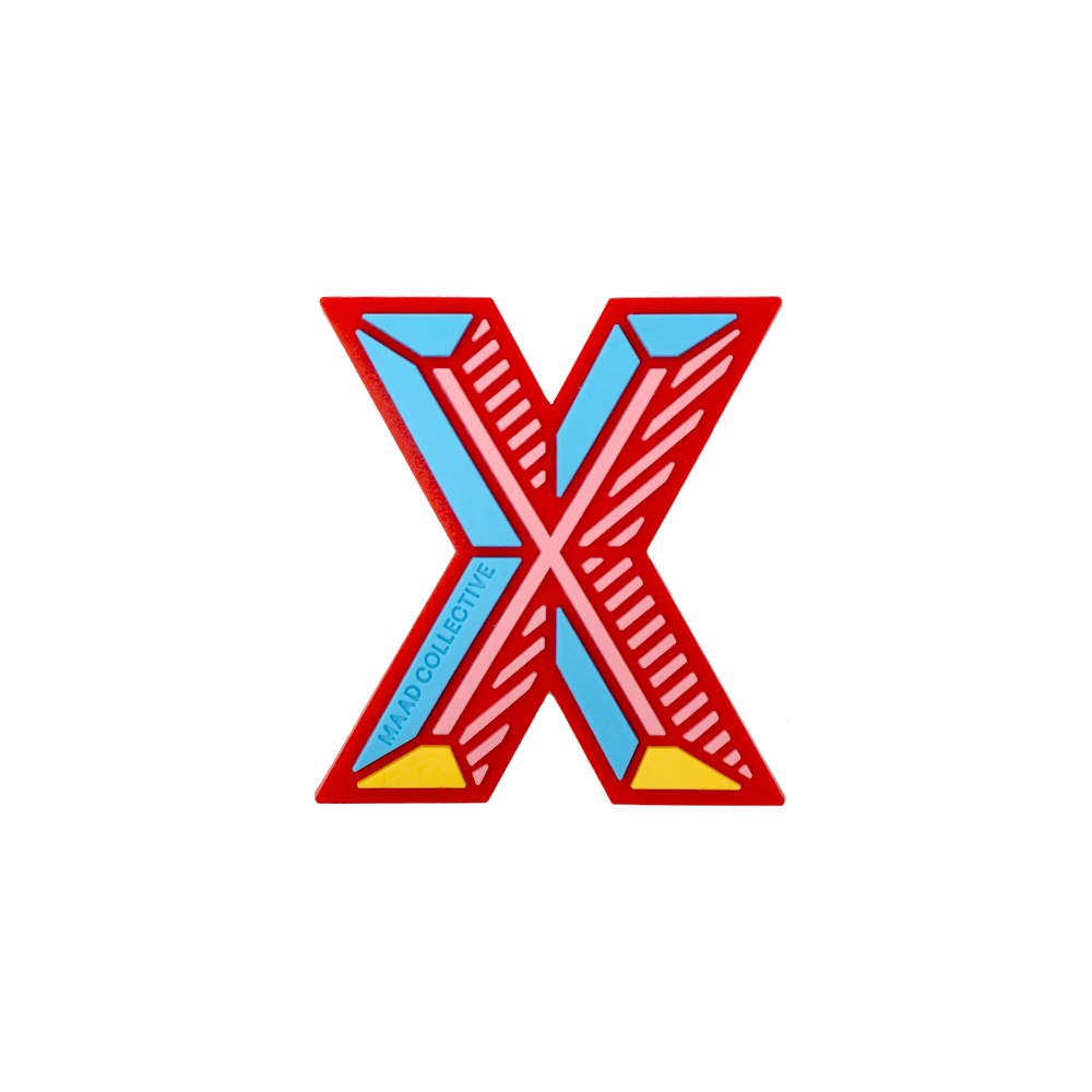 MAAD Stickers - Alphabet featuring colorful letters designed for personalizing leather cases and belongings.