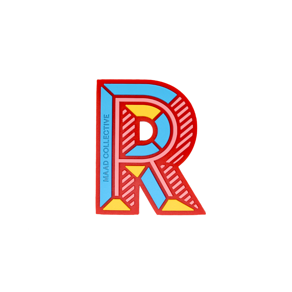 MAAD Stickers - Alphabet featuring colorful letters designed for personalizing leather cases and belongings.