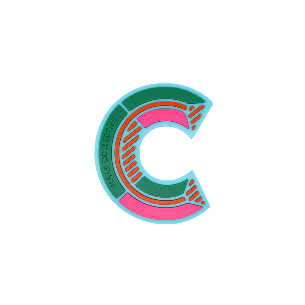 MAAD Stickers - Alphabet featuring colorful letters designed for personalizing leather cases and belongings.