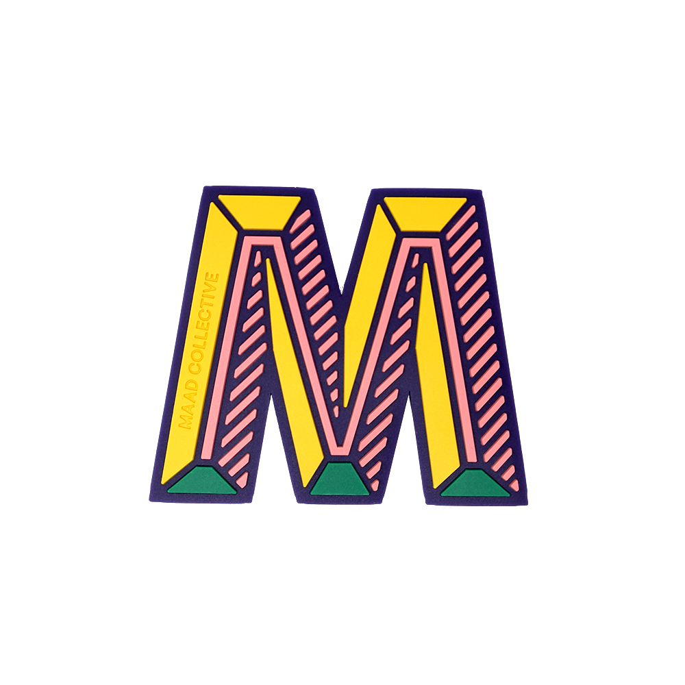 MAAD Stickers - Alphabet featuring colorful letters designed for personalizing leather cases and belongings.