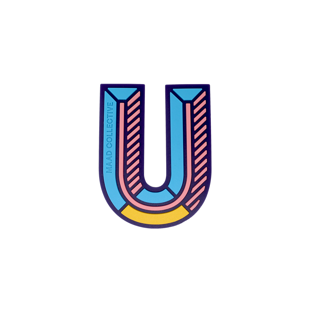 MAAD Stickers - Alphabet featuring colorful letters designed for personalizing leather cases and belongings.