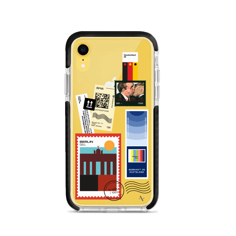 MAAD World iPhone XR Clear Case showcasing its slim and protective design, perfect for travelers.