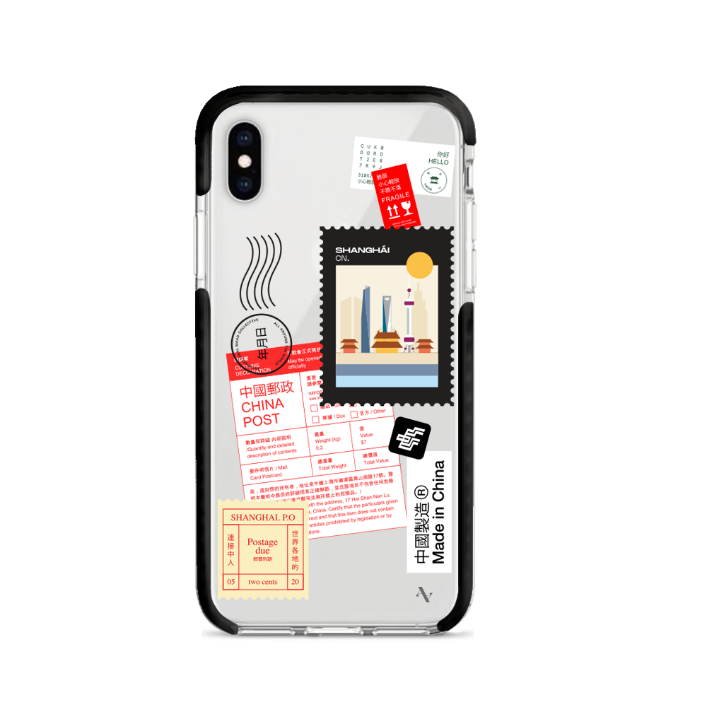 MAAD World iPhone X/XS Clear Case showcasing its slim design and impact-absorbing materials.
