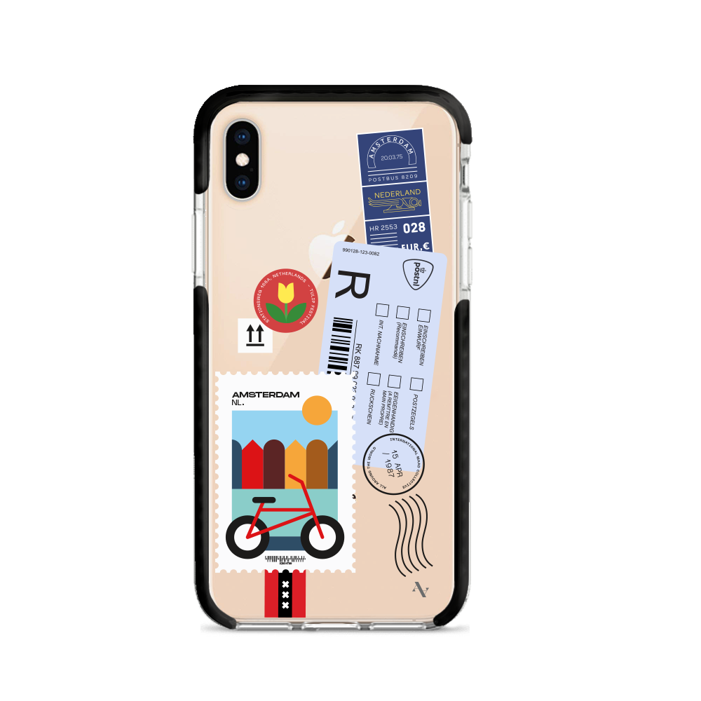 MAAD World iPhone X/XS Clear Case showcasing its slim design and impact-absorbing materials.