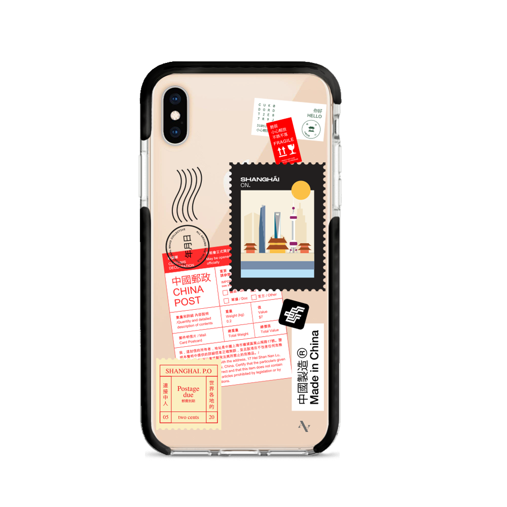 MAAD World iPhone X/XS Clear Case showcasing its slim design and impact-absorbing materials.
