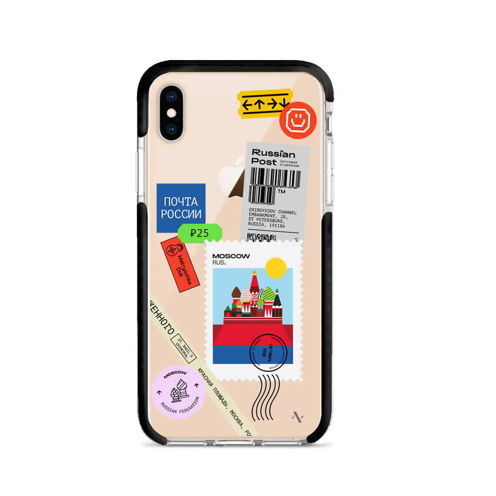 MAAD World iPhone X/XS Clear Case showcasing its slim design and impact-absorbing materials.