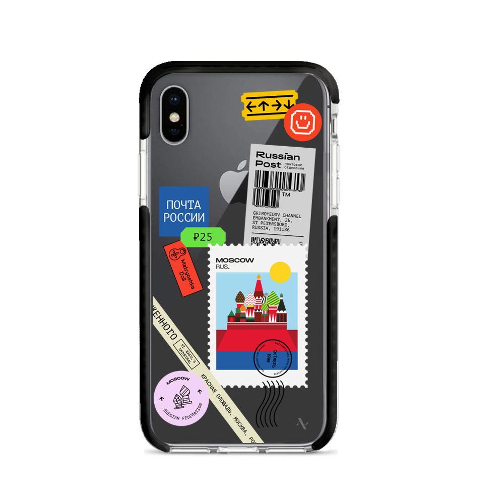 MAAD World iPhone X/XS Clear Case showcasing its slim design and impact-absorbing materials.