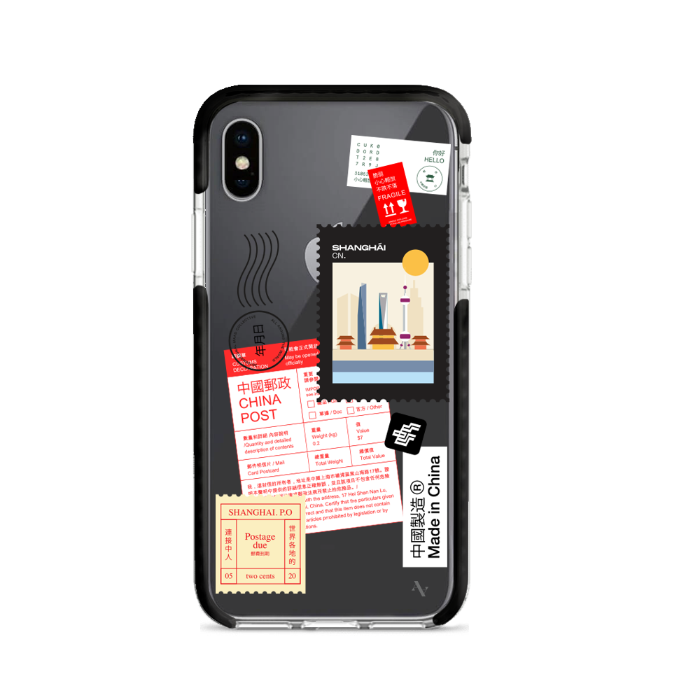 MAAD World iPhone X/XS Clear Case showcasing its slim design and impact-absorbing materials.