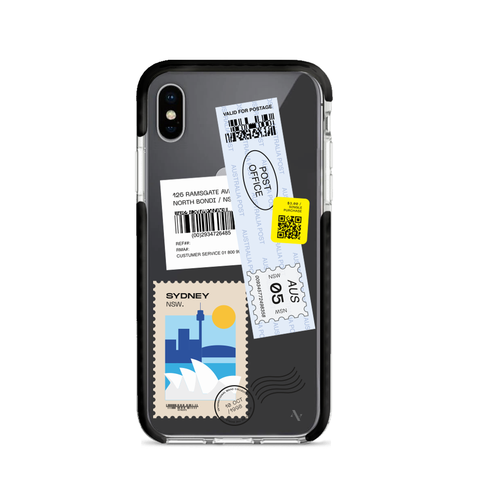 MAAD World iPhone X/XS Clear Case showcasing its slim design and impact-absorbing materials.