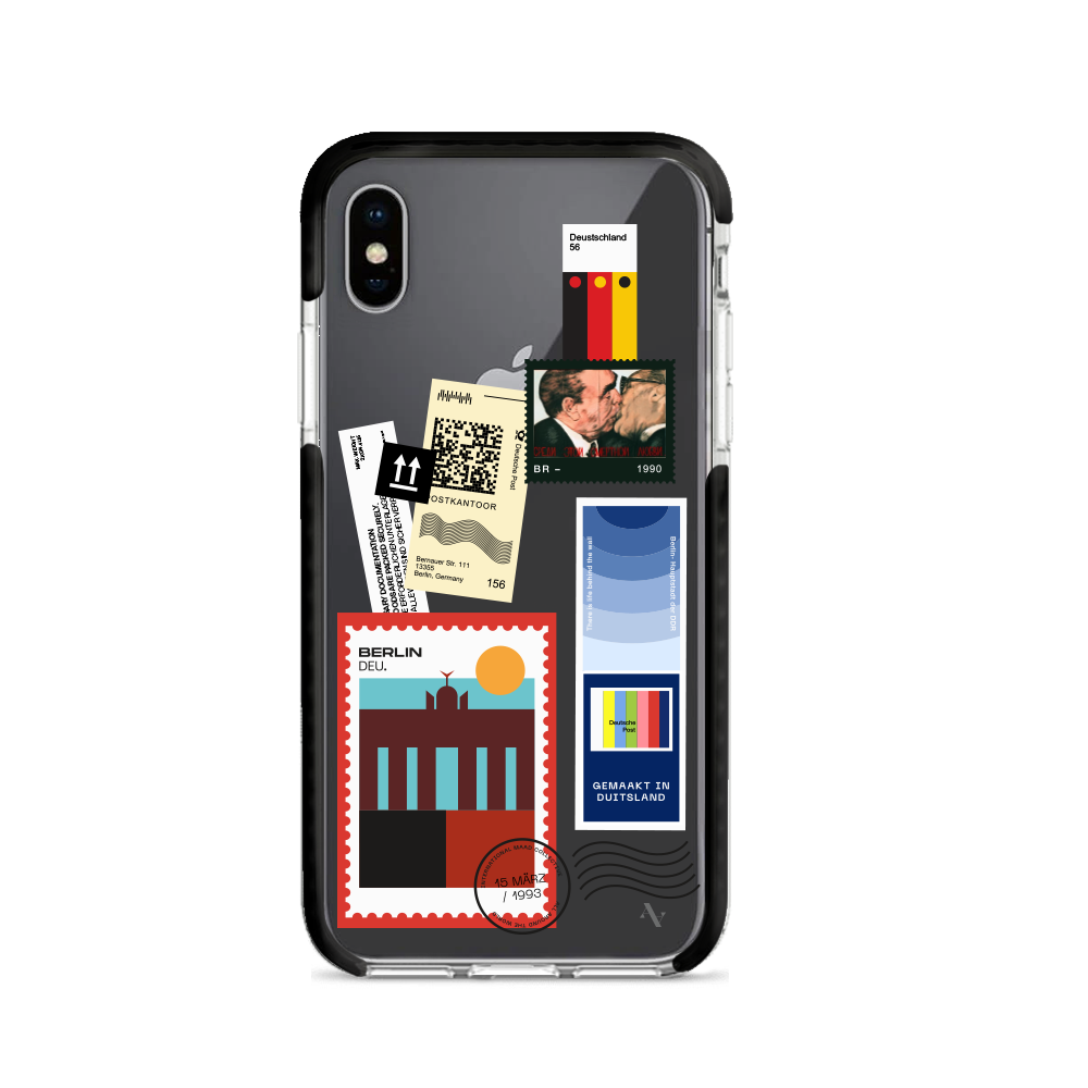 MAAD World iPhone X/XS Clear Case showcasing its slim design and impact-absorbing materials.