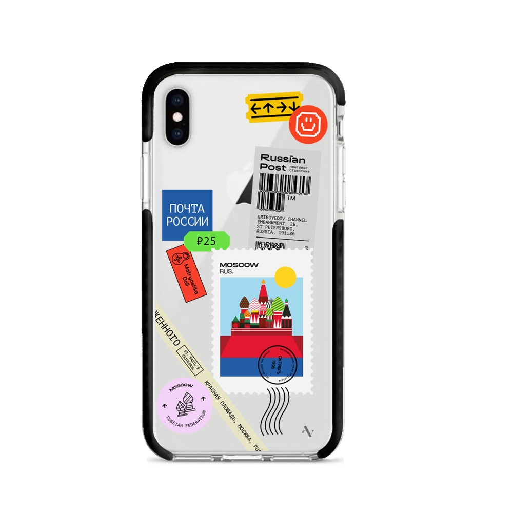 MAAD World iPhone X/XS Clear Case showcasing its slim design and impact-absorbing materials.