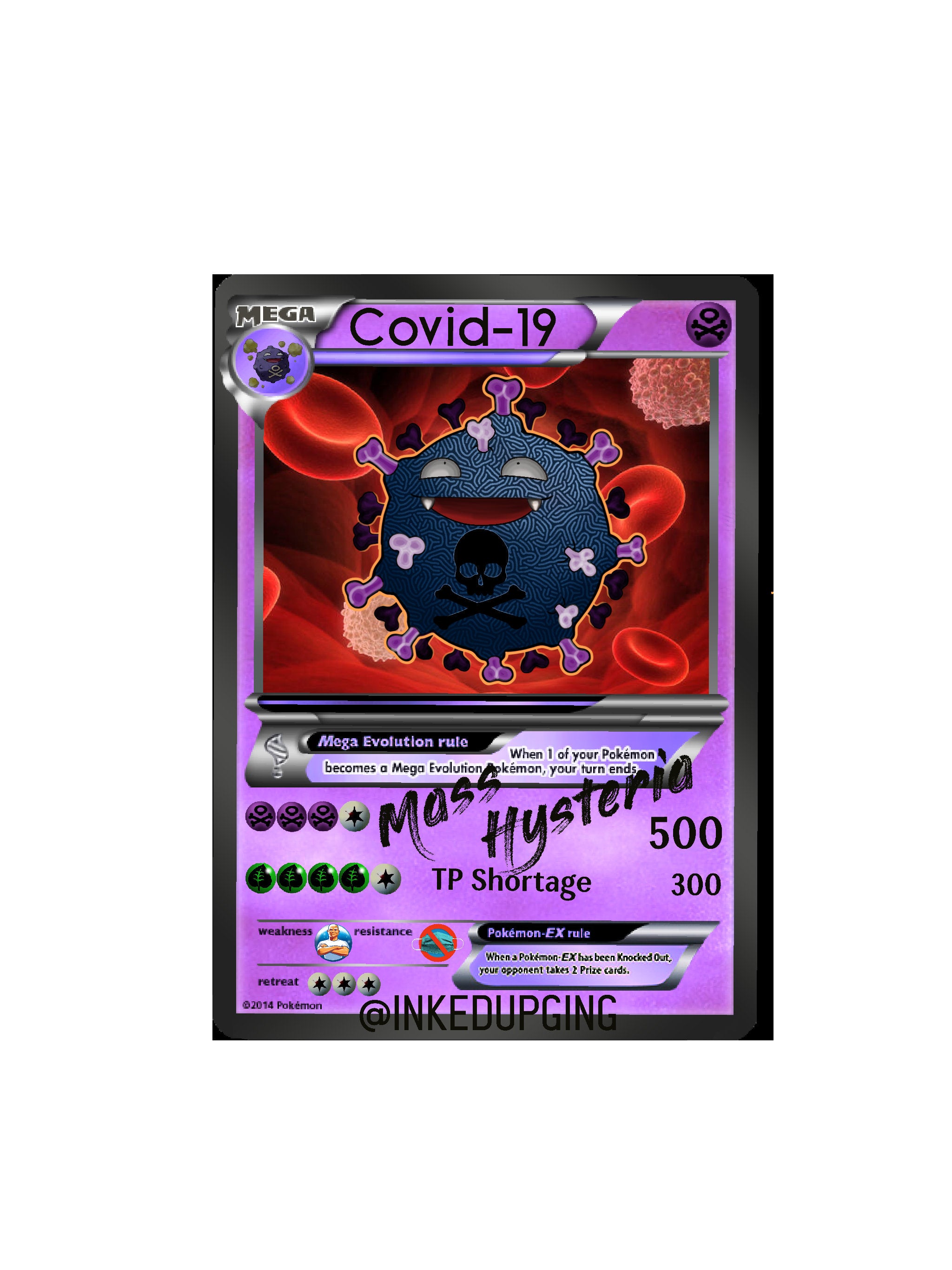 POKEMON Covid 19 custom character sticker decal featuring vibrant artwork by Joshua Doyon, suitable for various surfaces like phones and cars.