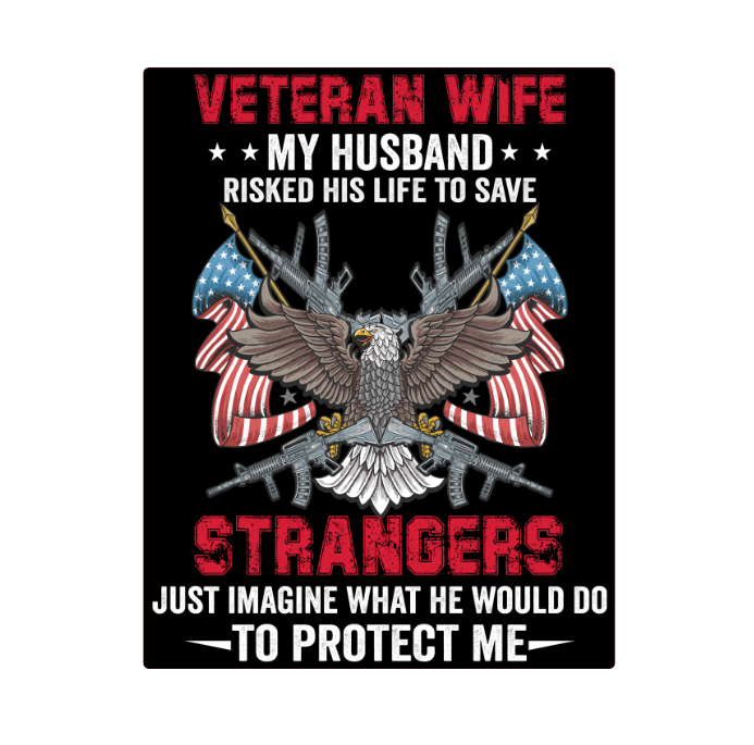 Veteran Wife Military Army Veteran Decal Sticker on a car window, showcasing support for armed forces.