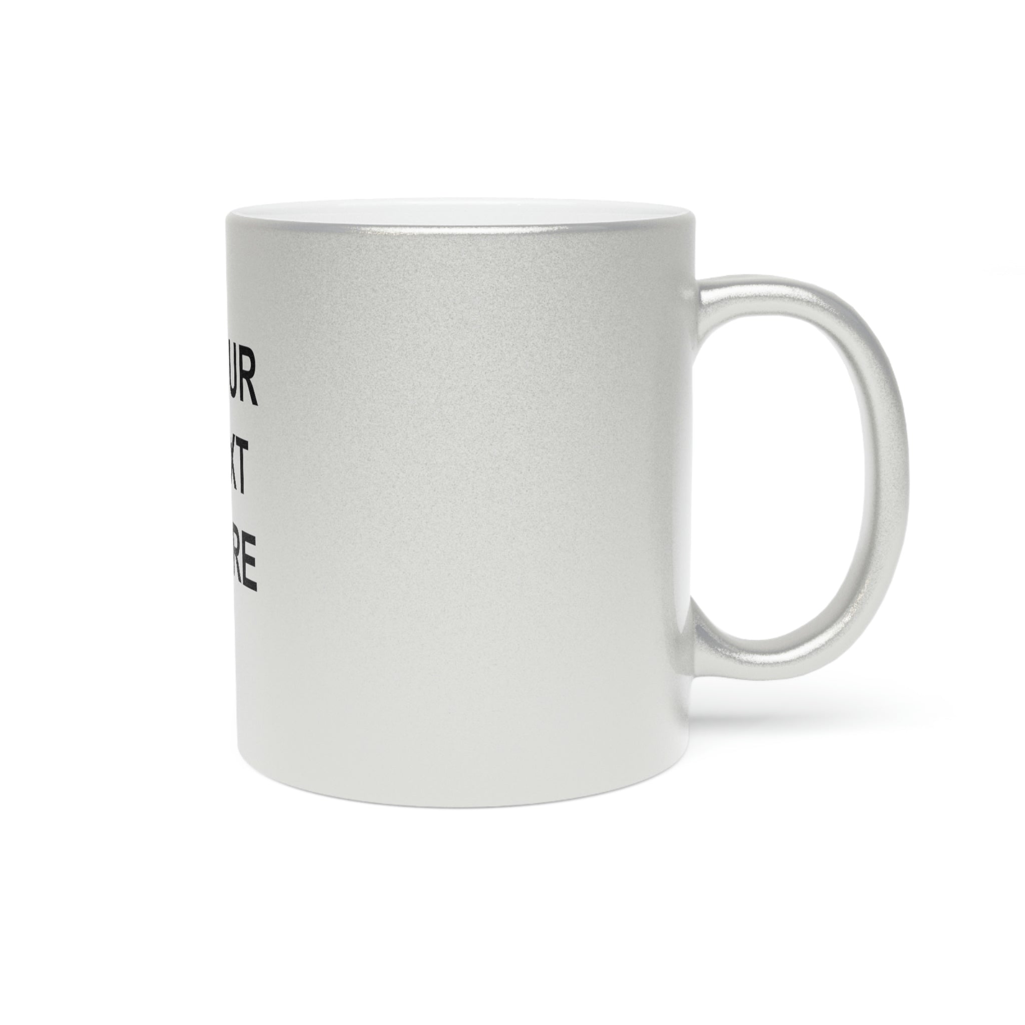 Custom Logo Metallic Mug in gold and silver finishes, showcasing personalized designs.