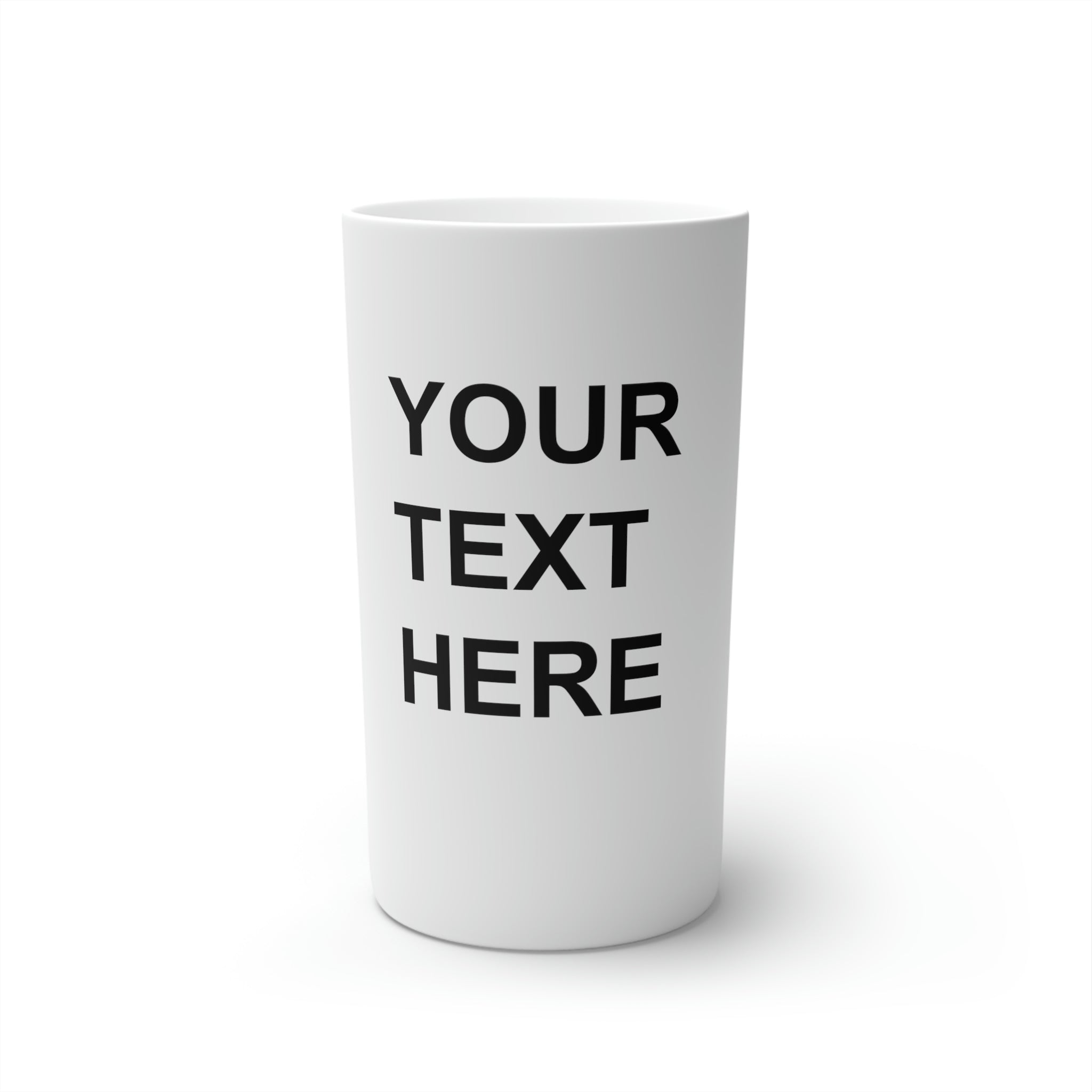 Custom logo coffee mugs in three sizes, showcasing a sleek conical design and vibrant print.