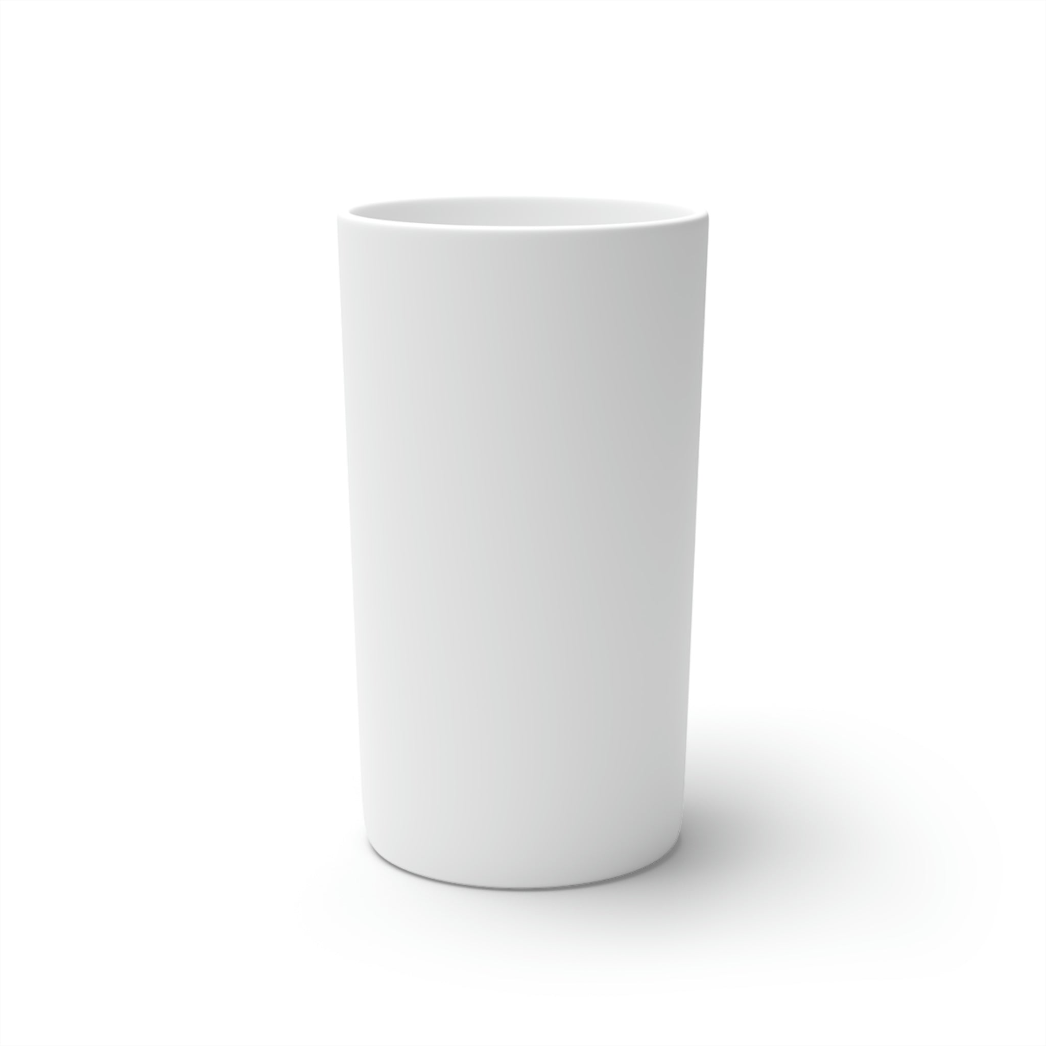 Custom logo coffee mugs in three sizes, showcasing a sleek conical design and vibrant print.