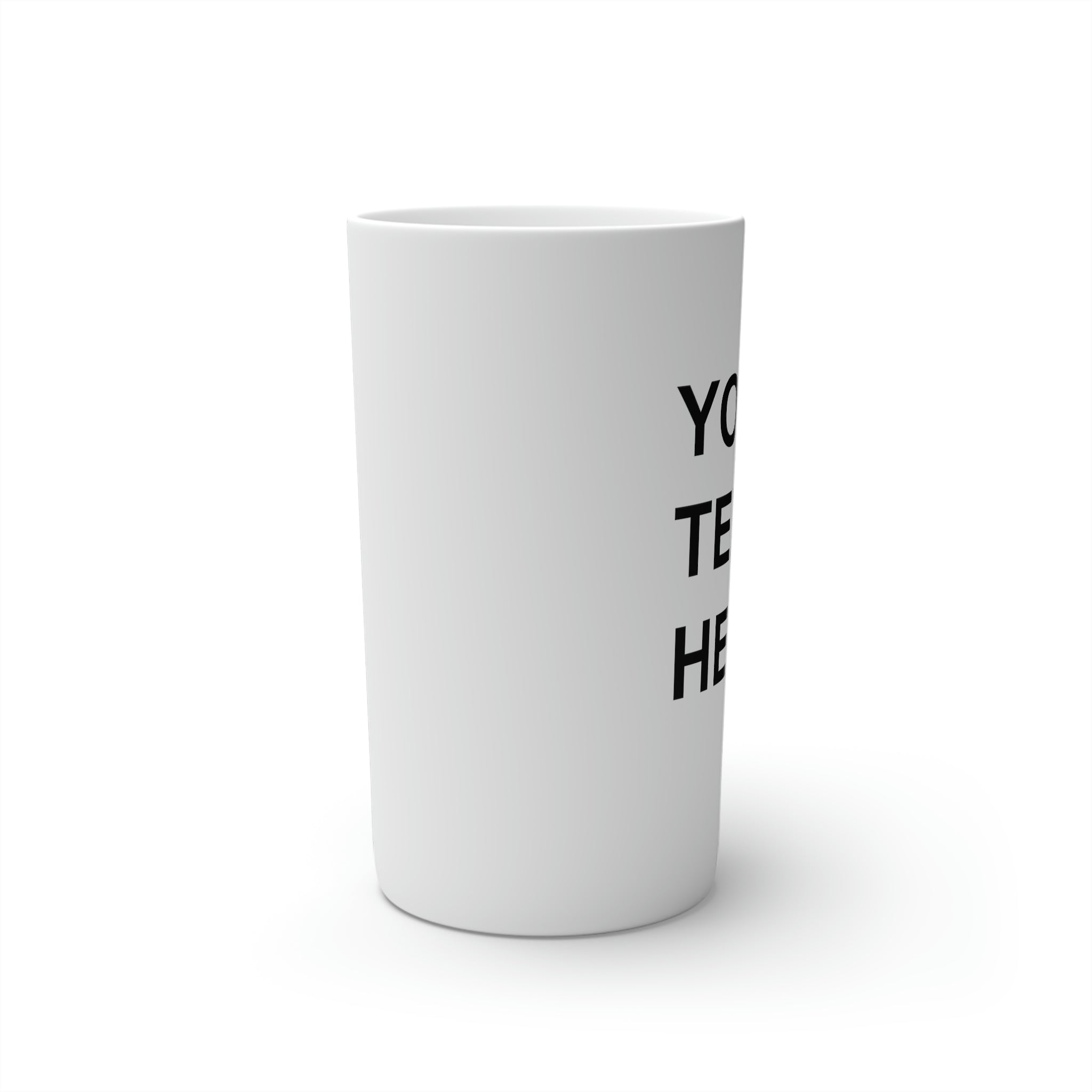 Custom logo coffee mugs in three sizes, showcasing a sleek conical design and vibrant print.
