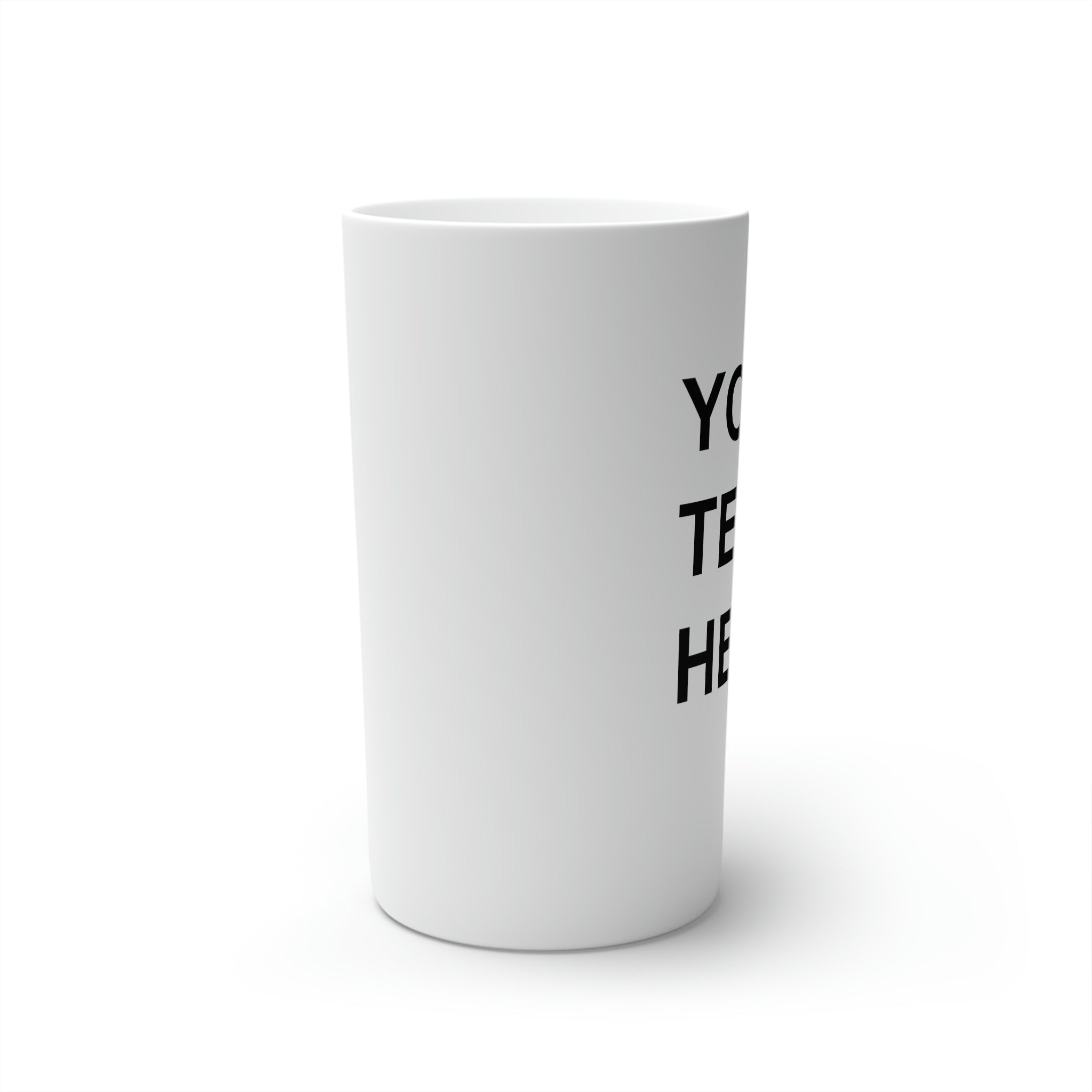 Custom logo coffee mugs in three sizes, showcasing a sleek conical design and vibrant print.