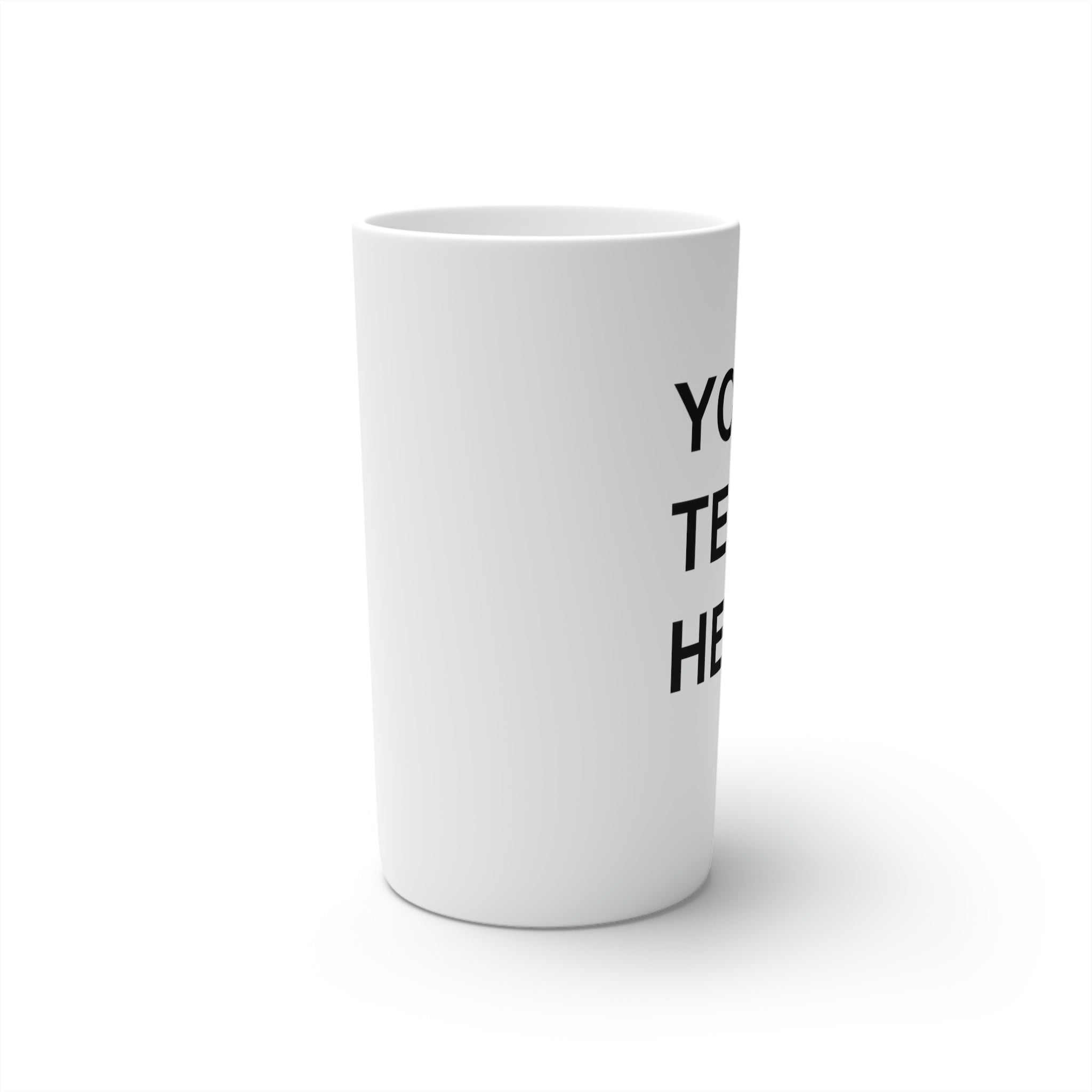 Custom logo coffee mugs in three sizes, showcasing a sleek conical design and vibrant print.