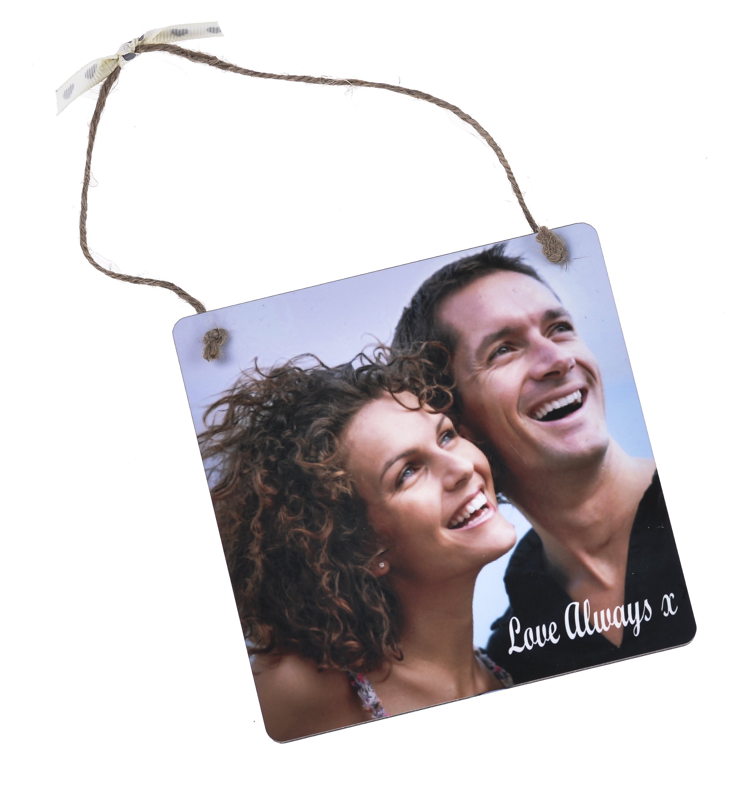 Custom made personalised photo plaque featuring a unique design with an uploaded image and text, made from high-quality wood.