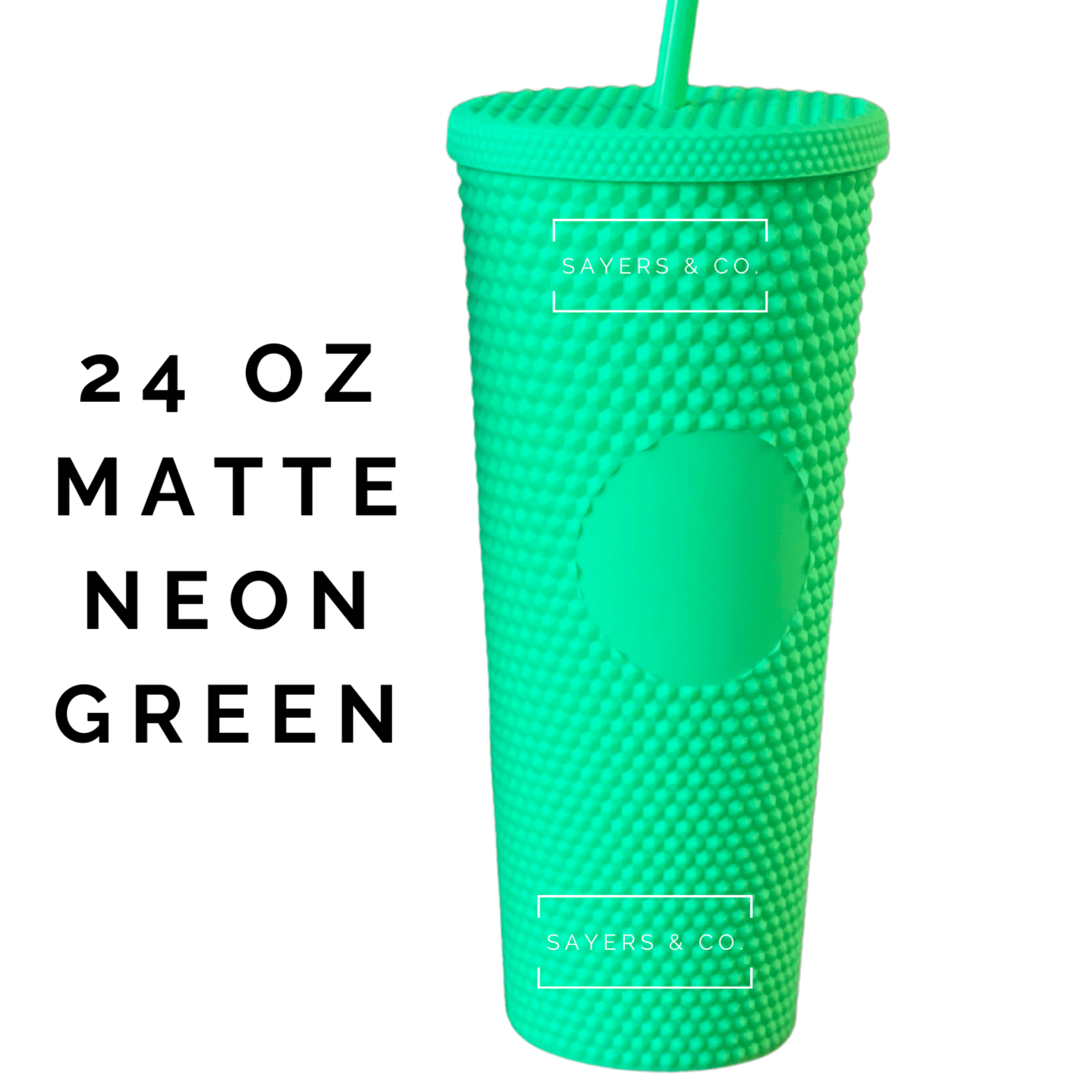 Custom Studded Split Vinyl Monogram Initial 24oz Double Walled Tumbler in various colors with a matching straw.