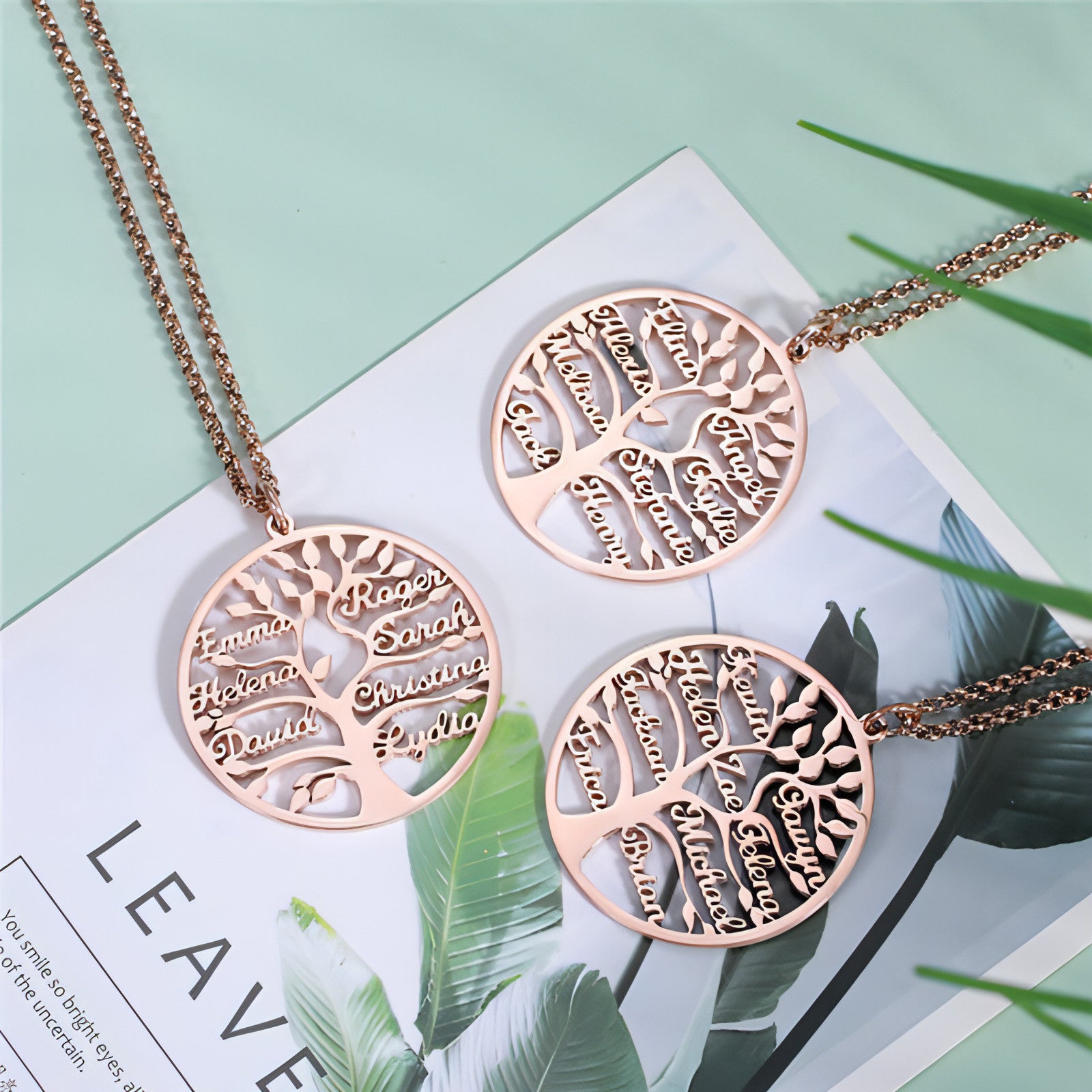 Main 🌳 Family Tree of Life – Personalized Multi-Name Necklace 925 Silver  image