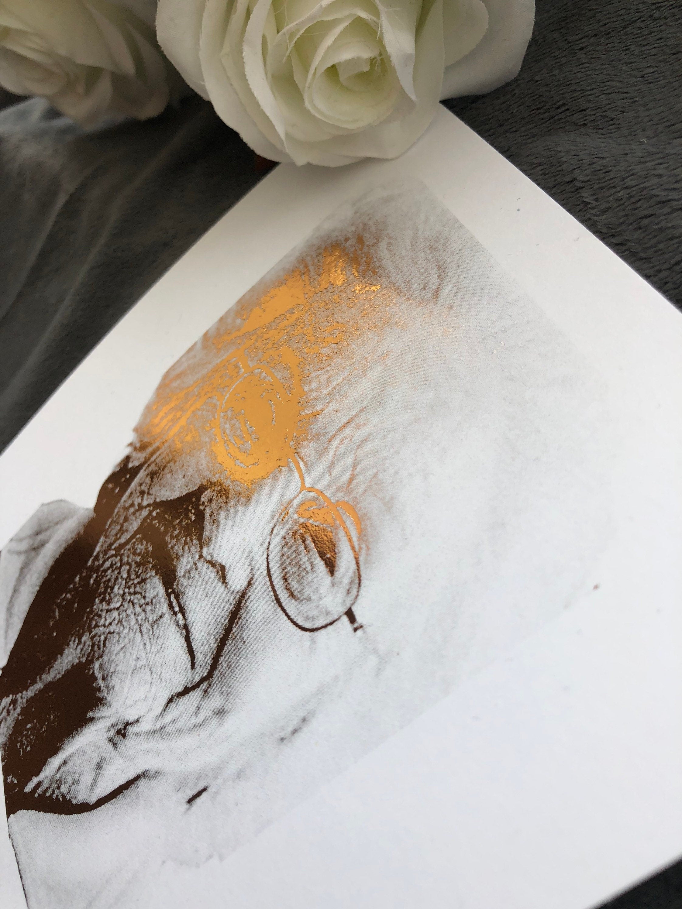 Loss of a Parent Bereavement Foil Print featuring rose gold foil design with a heartfelt quote on a white background.