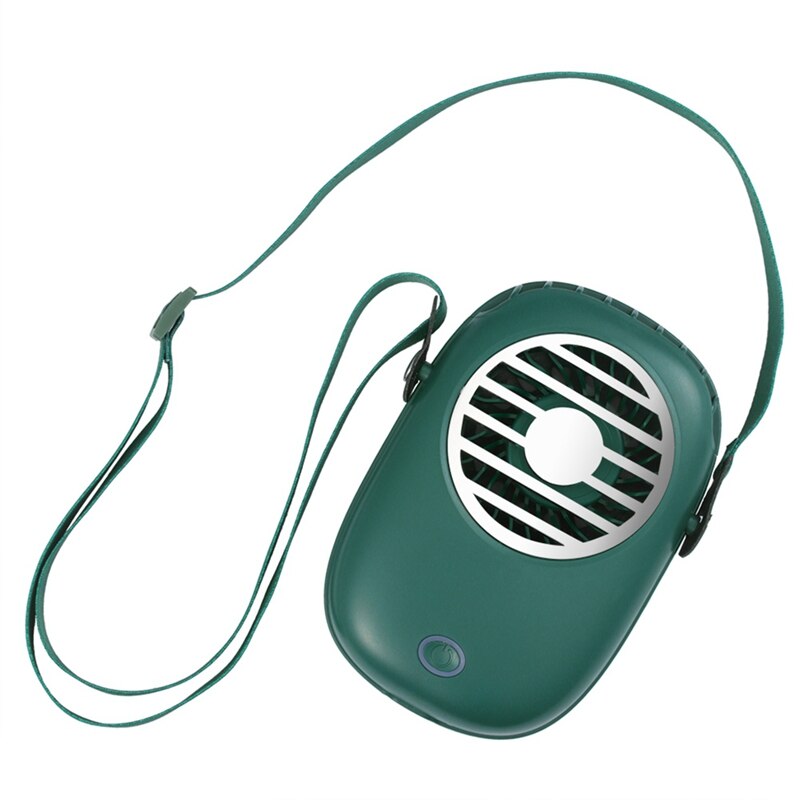Mini Electric Hanging Neck Fan in pink, designed for hands-free cooling with a sleek and portable design.