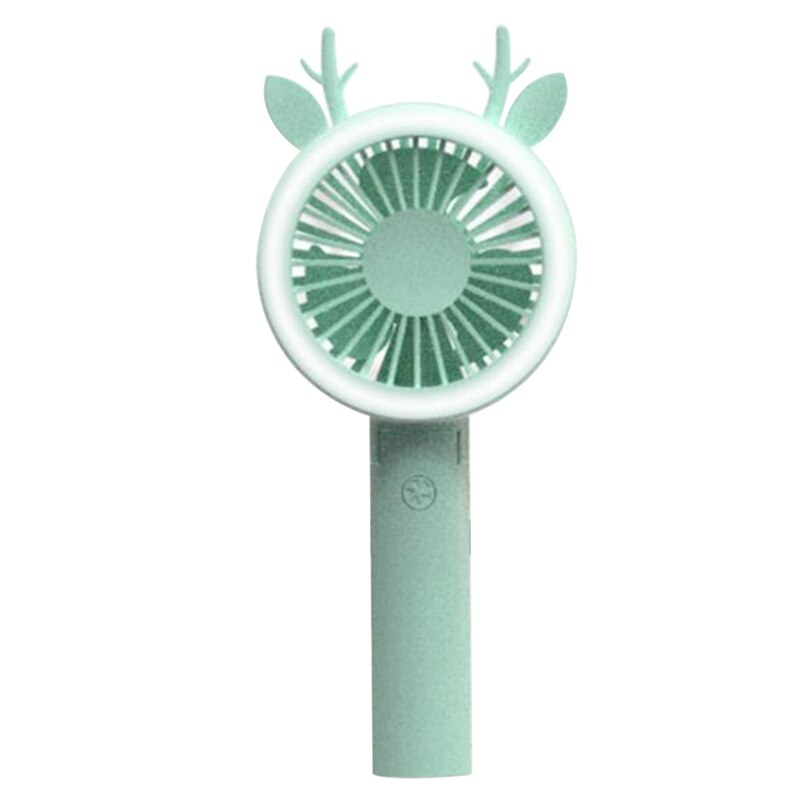 Rechargeable Air Cooler Hand Held USB Fan in cherry blossom pink, showcasing its compact design and USB charging feature.