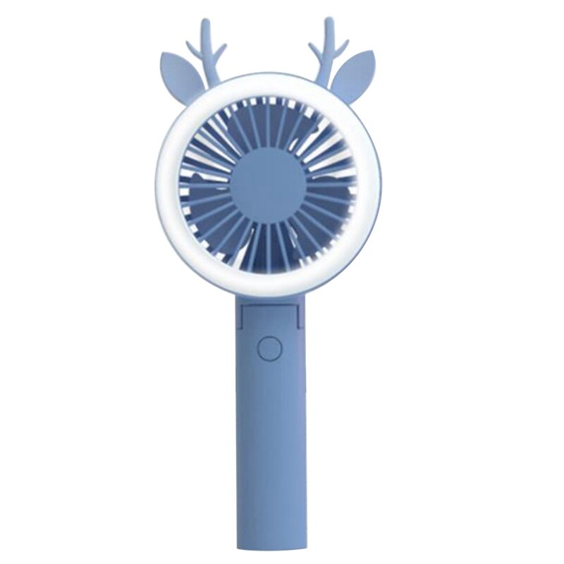 Rechargeable Air Cooler Hand Held USB Fan in cherry blossom pink, showcasing its compact design and USB charging feature.