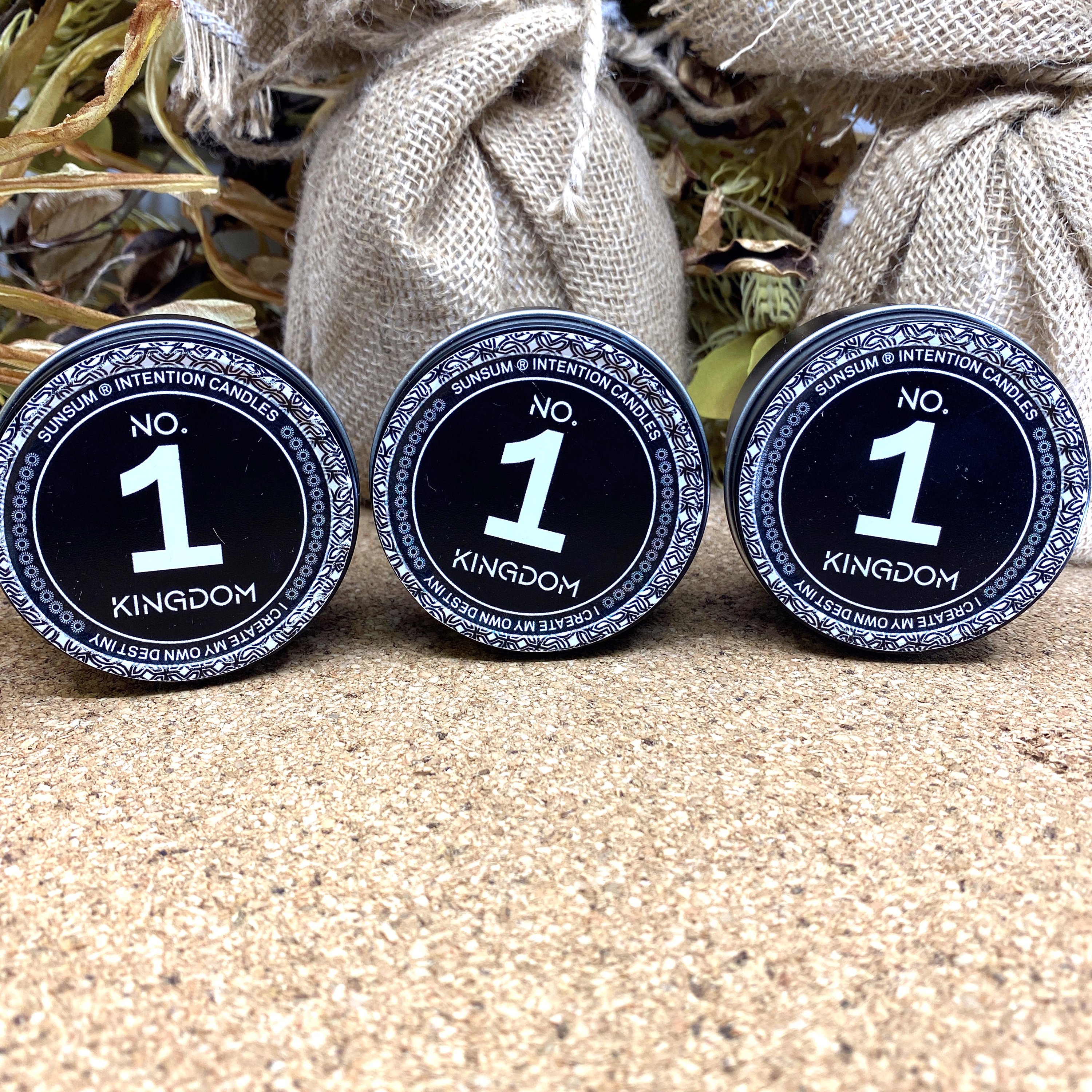 Spirit Number 111 Gift Set featuring handmade candles, body oils, and wax melts with lavender, patchouli, and oud aromas.