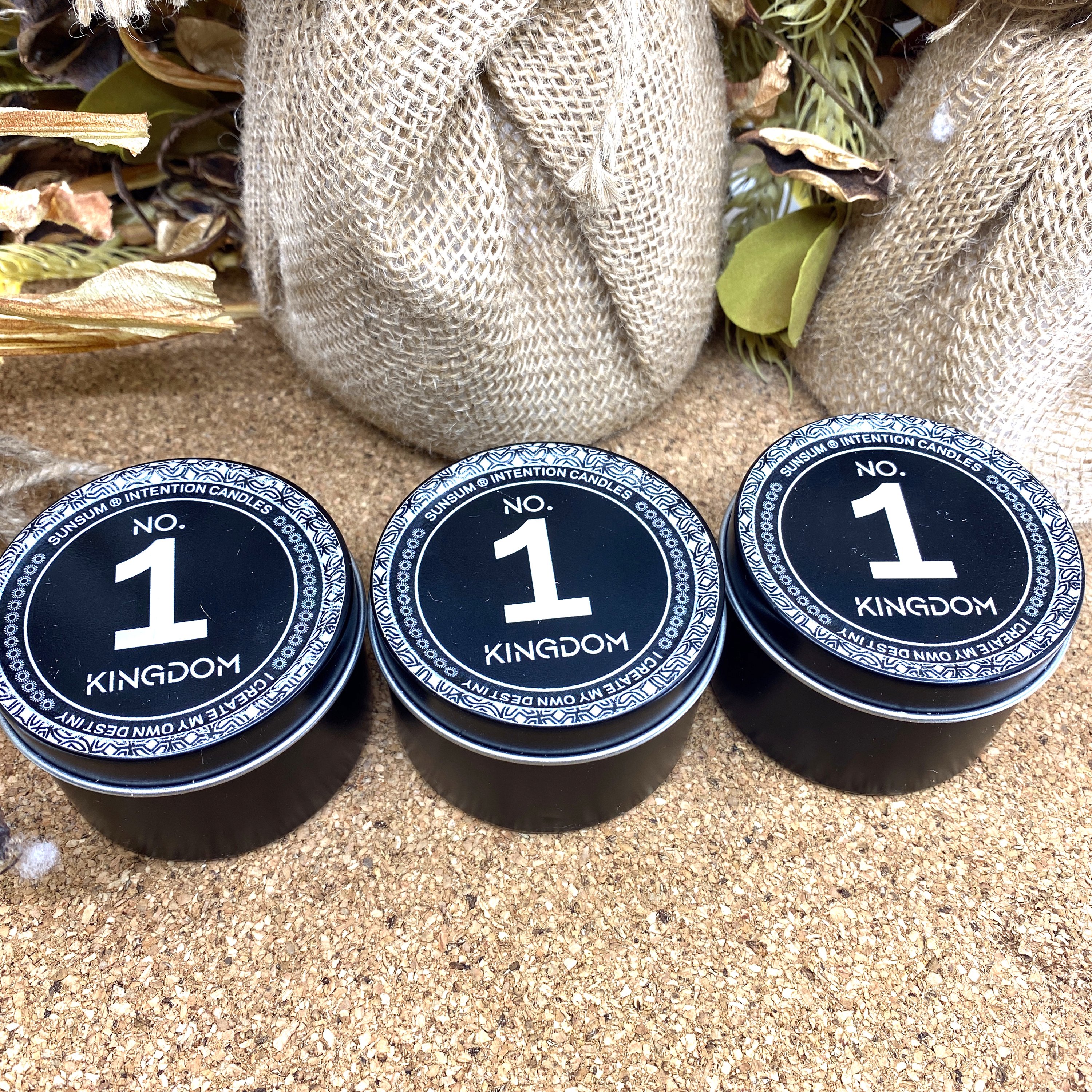 Spirit Number 111 Gift Set featuring handmade candles, body oils, and wax melts with lavender, patchouli, and oud aromas.