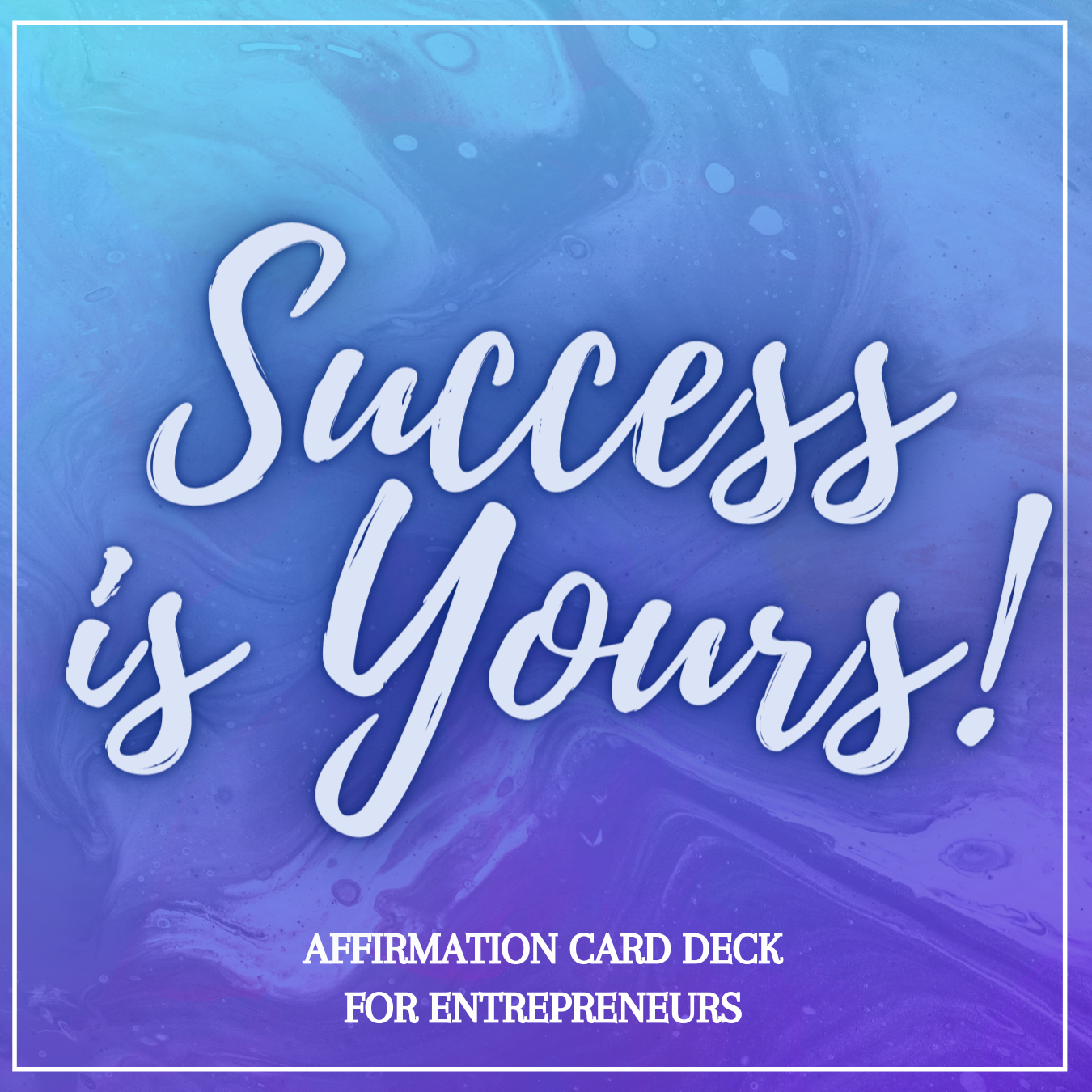 A beautifully designed set of 30 affirmation cards for entrepreneurs, featuring hand-lettered motivational quotes and vibrant colors.