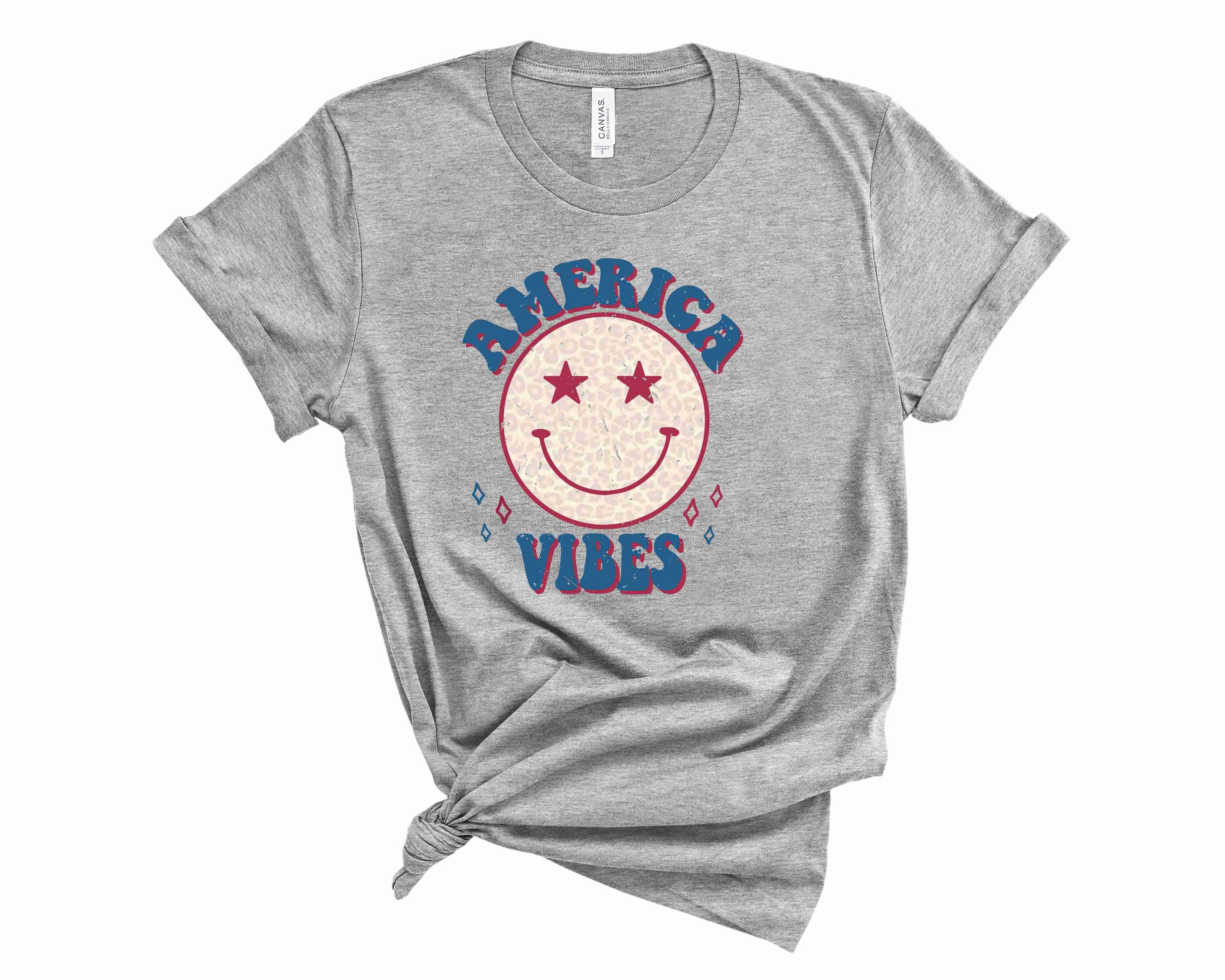 A stylish unisex America Vibes Graphic Tee featuring a vibrant design, perfect for casual wear.