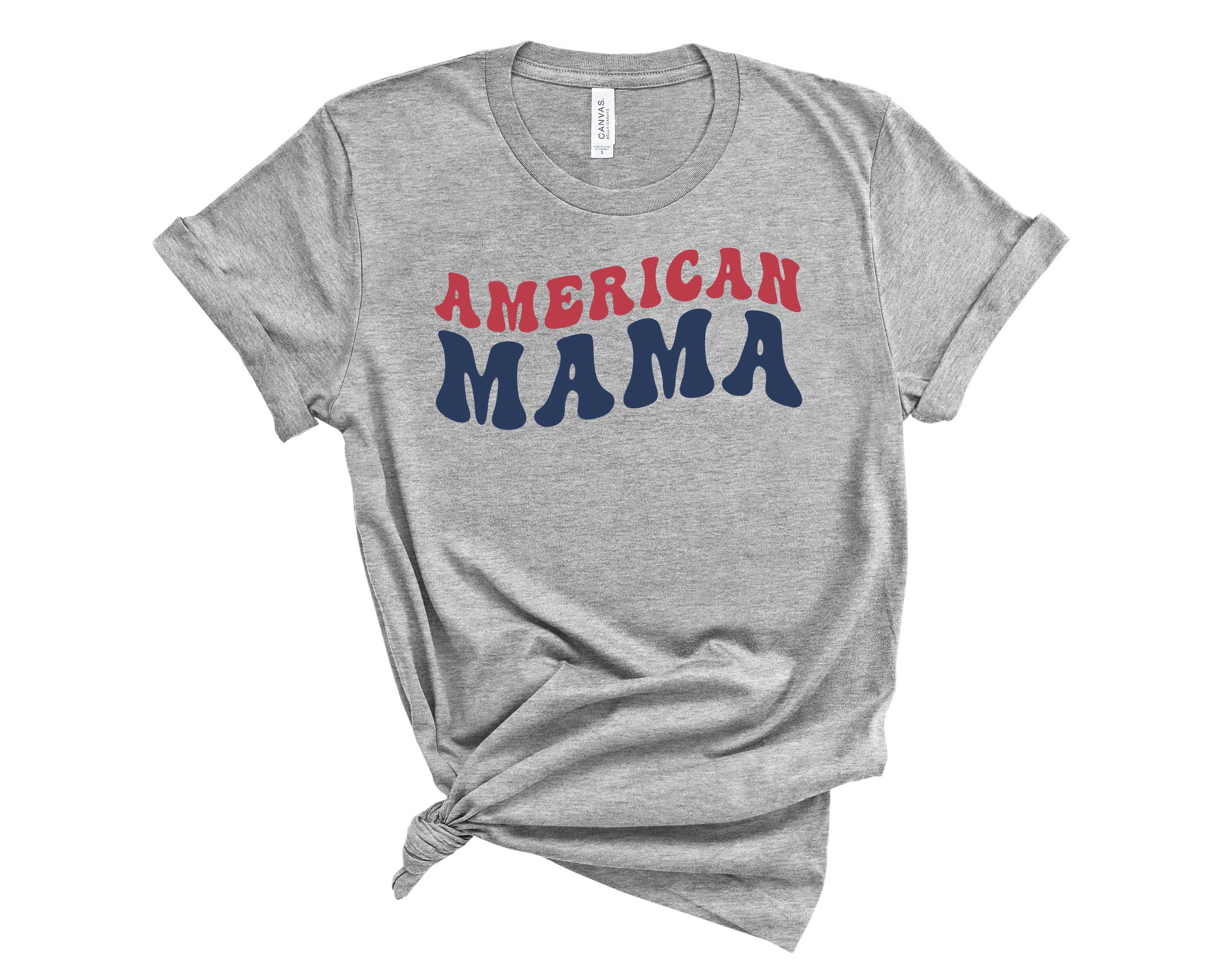 American Mama Graphic Tee featuring a bold design on a unisex t-shirt, perfect for casual wear.