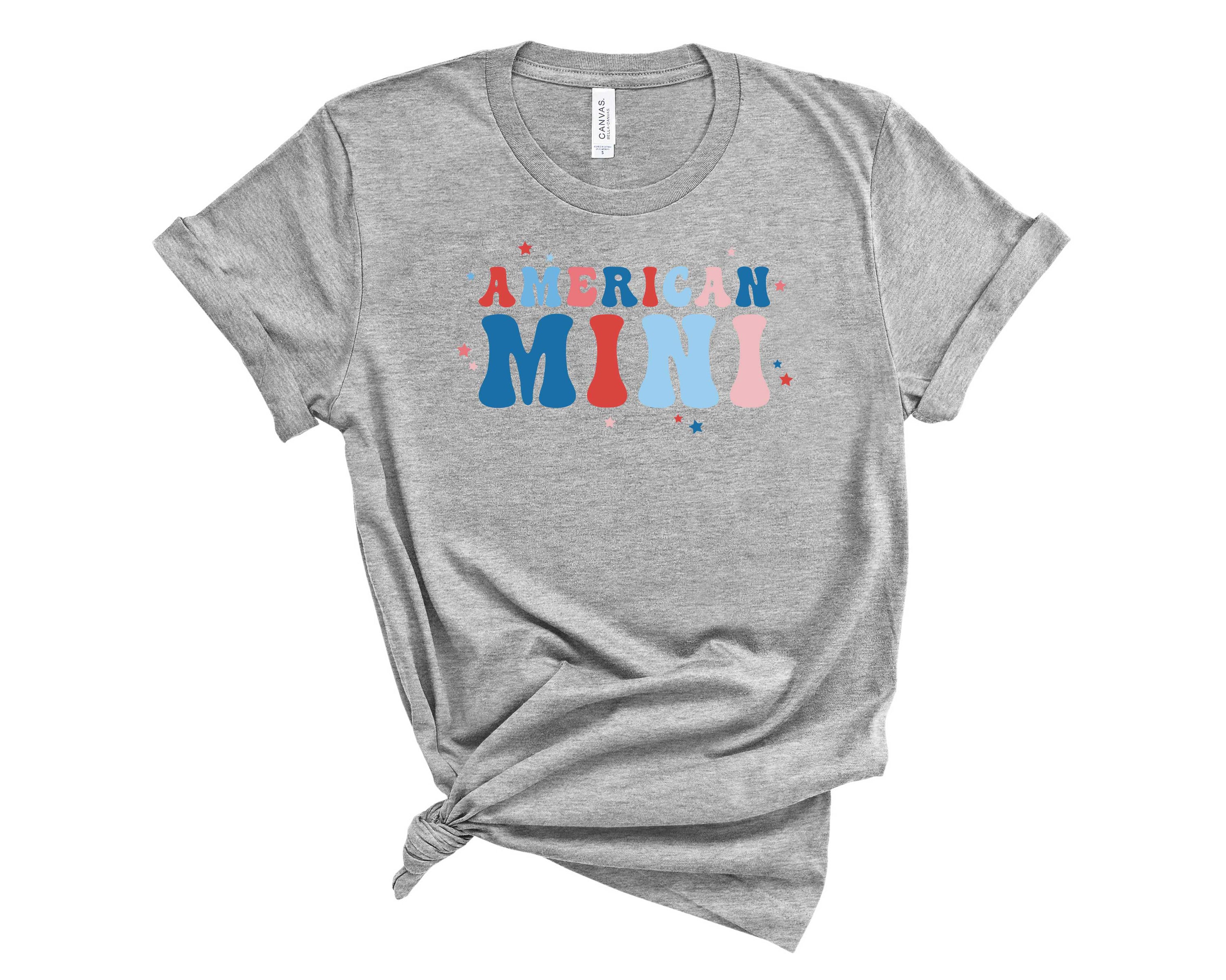 American Mini Pastel Graphic Tee featuring a trendy pastel design, perfect for casual wear.