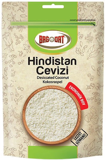 BAGDAT Coconut Flakes in a MIDI ZIP bag, showcasing the texture and quality of the coconut flakes.