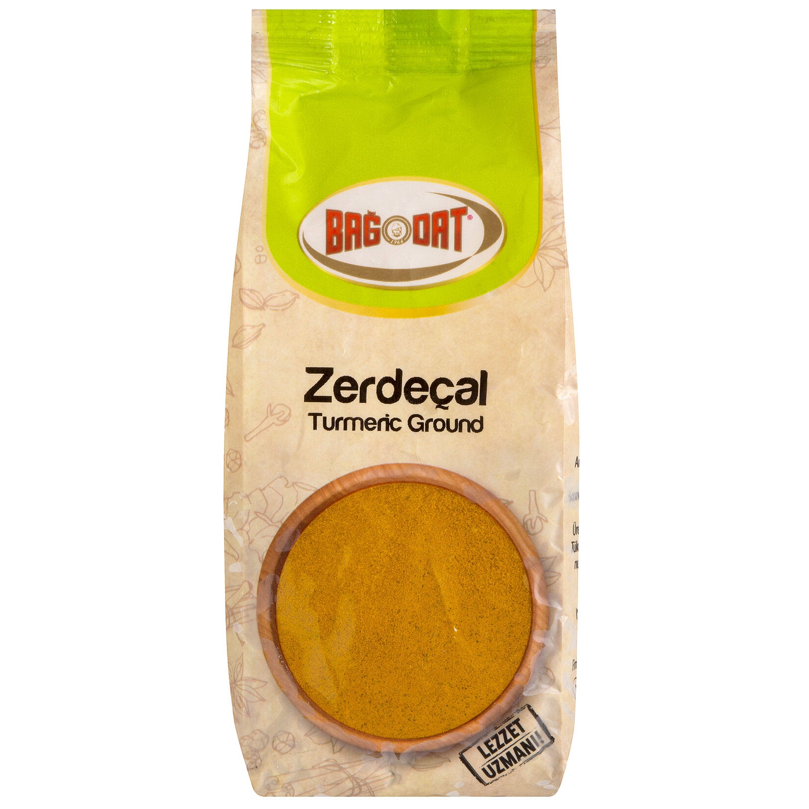 Bagdat Turmeric 200 grams package showcasing vibrant yellow spice, ideal for enhancing dishes.