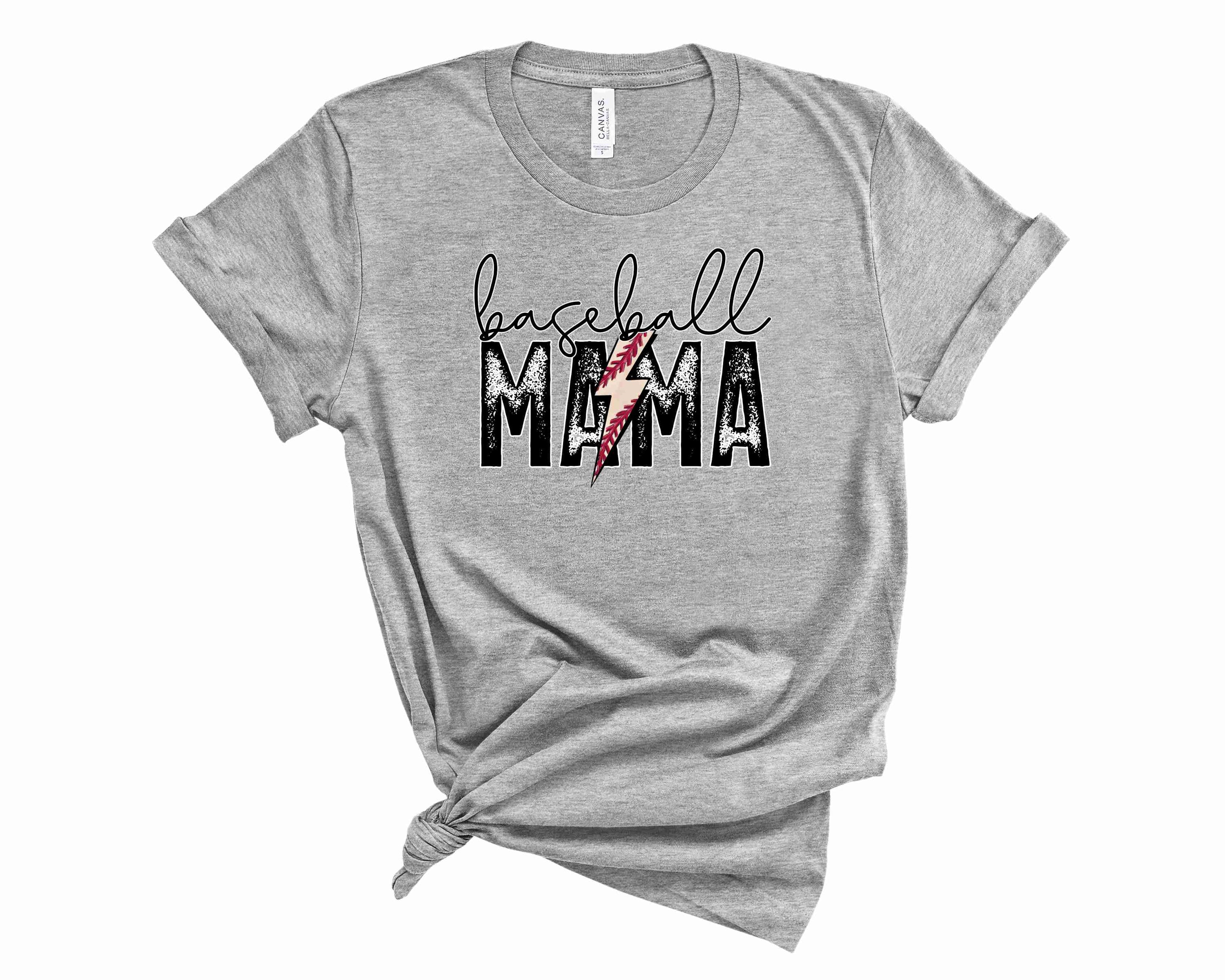 A stylish unisex Baseball Mama graphic tee featuring a bold design, perfect for baseball fans and moms.