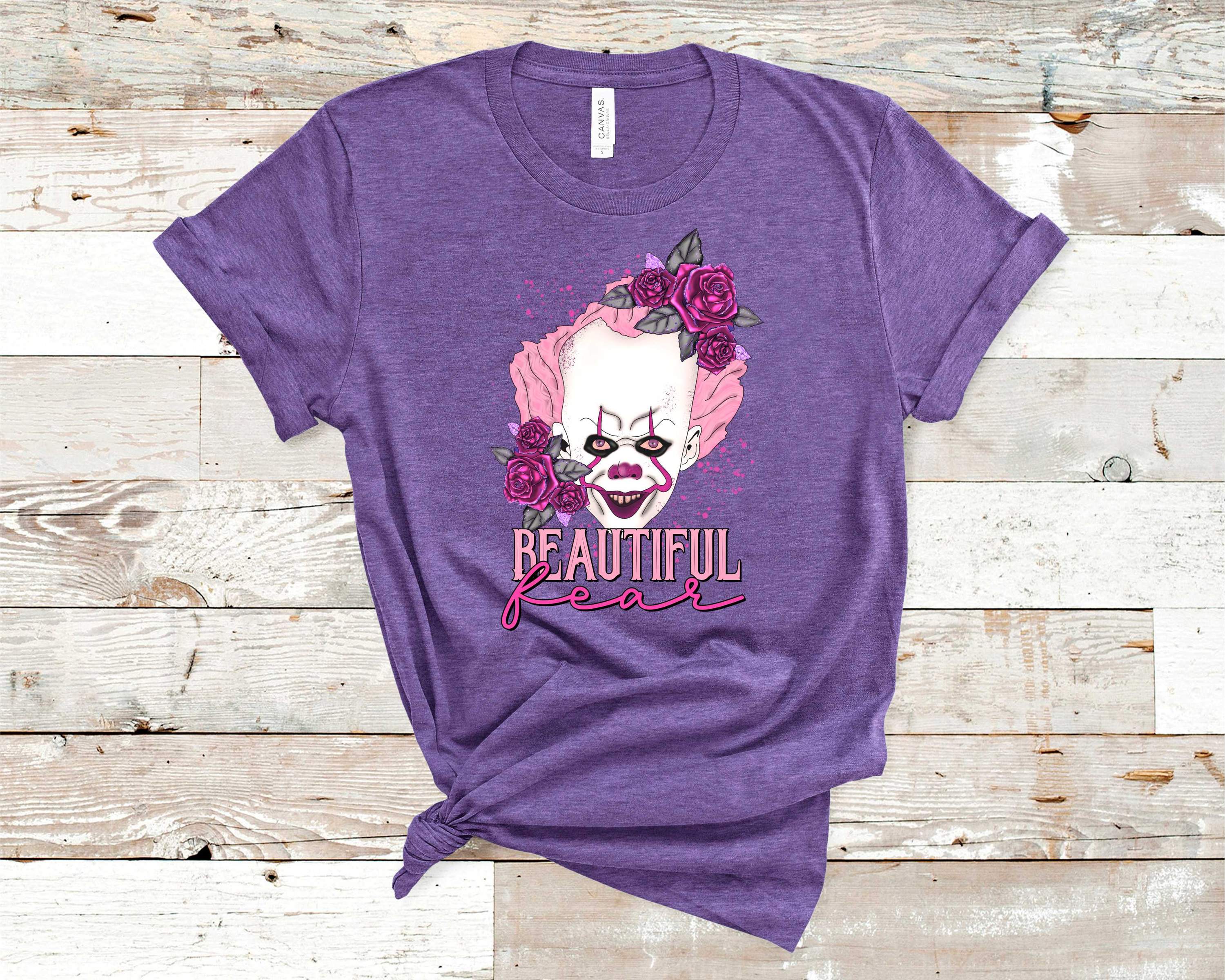 Beautiful Fear Graphic Tee featuring a unique design on a Bella Canvas unisex t-shirt, perfect for casual wear.